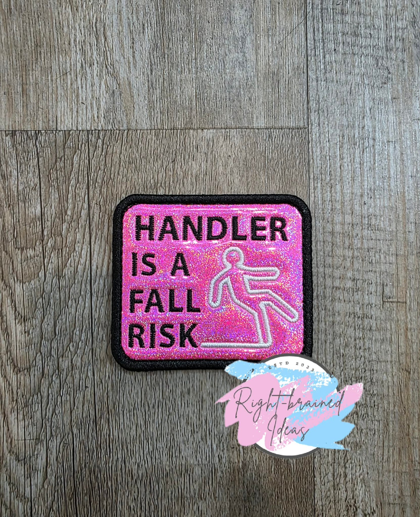 Service Dog Medical Alert Black And White On Sparkle Pink Holographic Vinyl Four-piece Patch Set