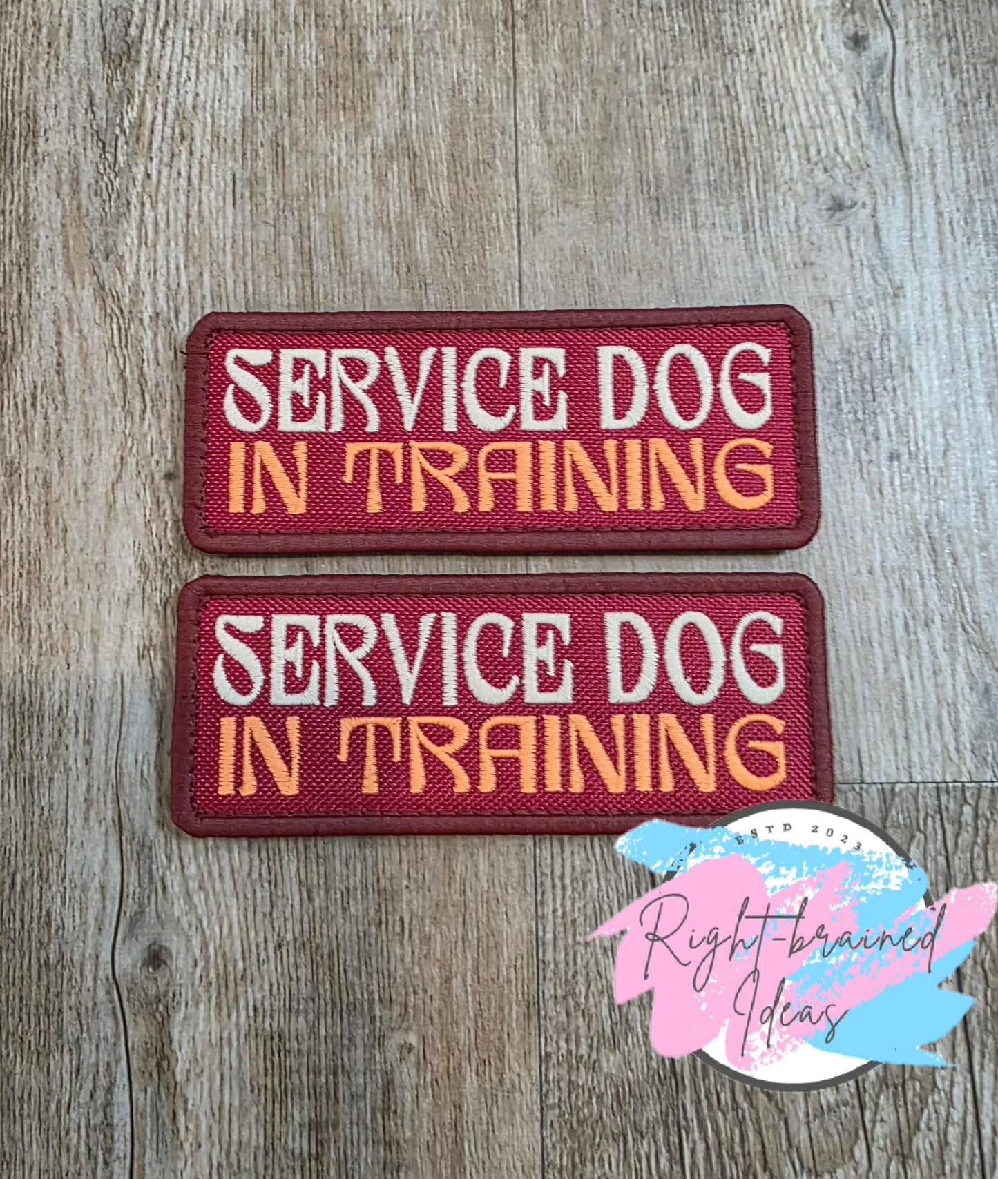 Autumn Inspired Fun Size Service Dog Fall Matt Palette Of Colors On Maroon Ottertex Canvas Four-piece Patch Set