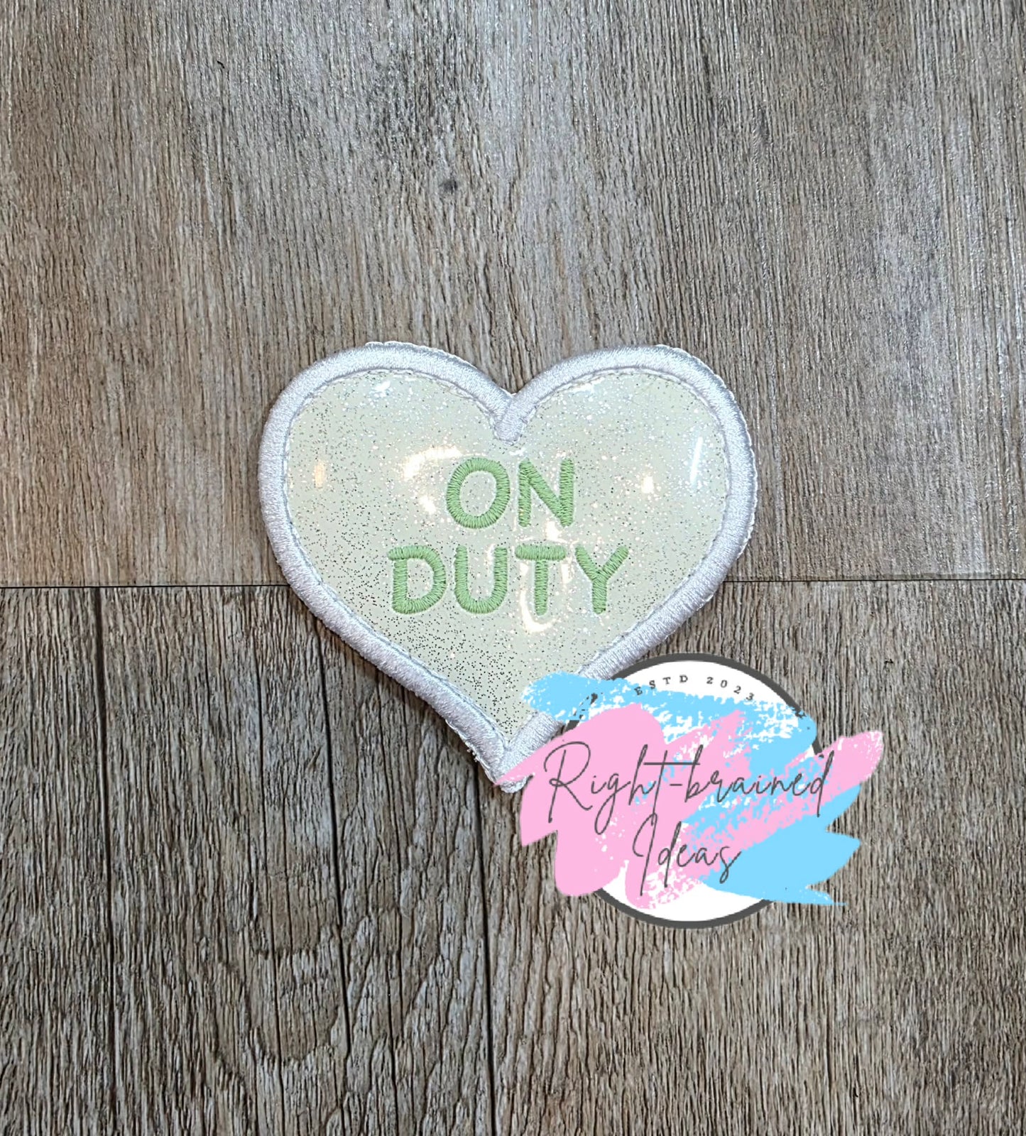 Fun Size Shamrock Inspired Flat Matt Mint, Flat Matt Forest Green And White On Sparkle White Vinyl Four-piece Patch Set
