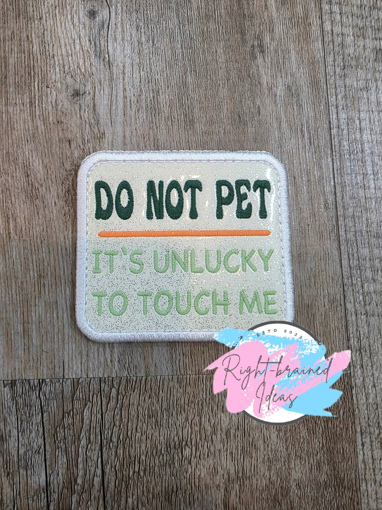 Oversize Shamrock Inspired In Training I'm Their Lucky Charm Flat Matt Mint Green, Flat Matt Forest Green, Flat Matt Orange And White On Sparkle White Vinyl Four-piece Patch Set With Oversized Patches