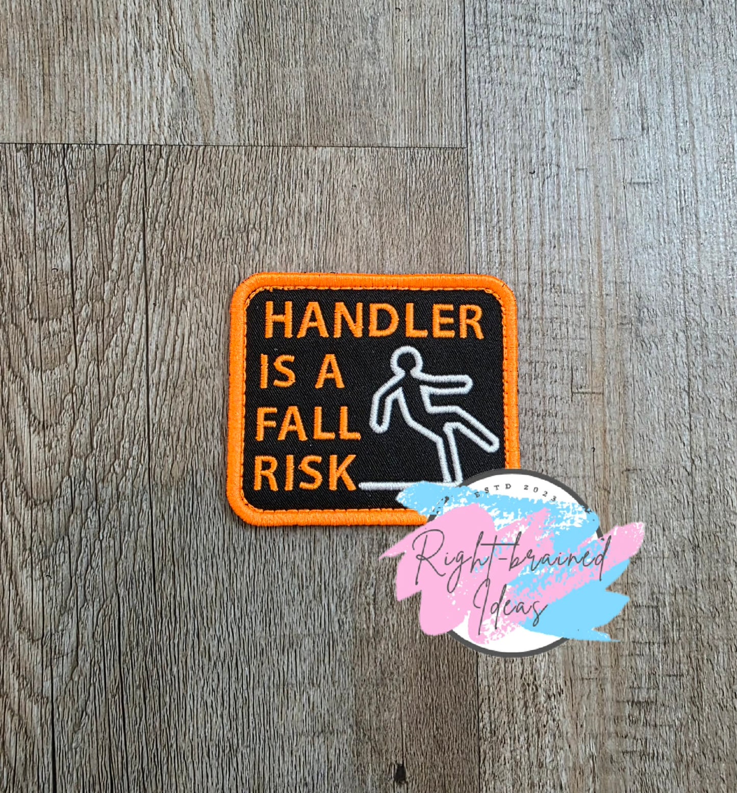 Service Dog Cardiac Alert Neon Orange And White On Lightweight High Performance Black Twill Four-piece Patch Set