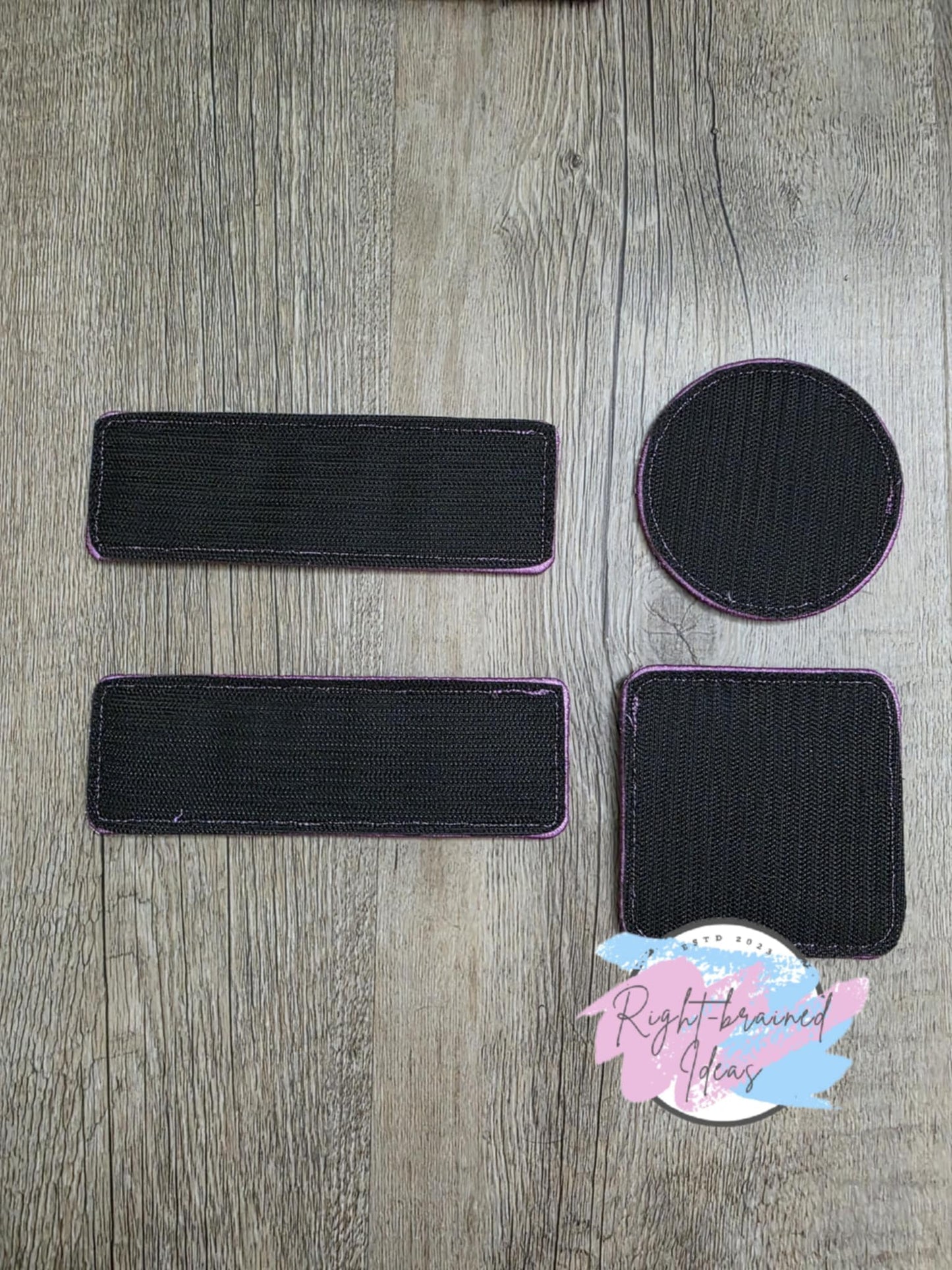 Service Dog Creepy Crawley Inspired Purple, Black and Glow-in-the-Dark White on Sparkle Lime Green Vinyl Five-piece Patch Set