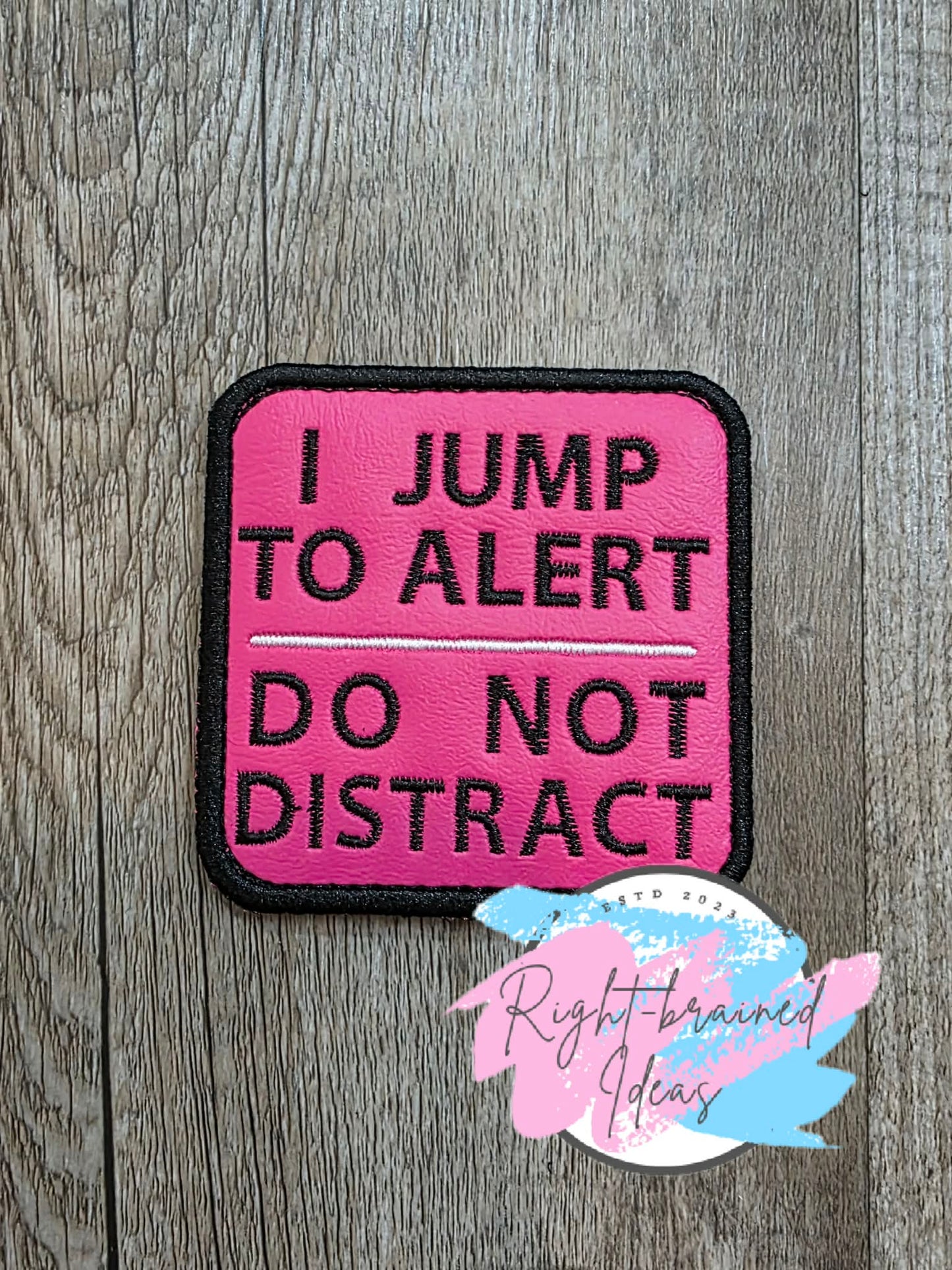 Service Dog Do Not Pet Black And White On Hot Pink Denali Vinyl Three-piece Patch Set