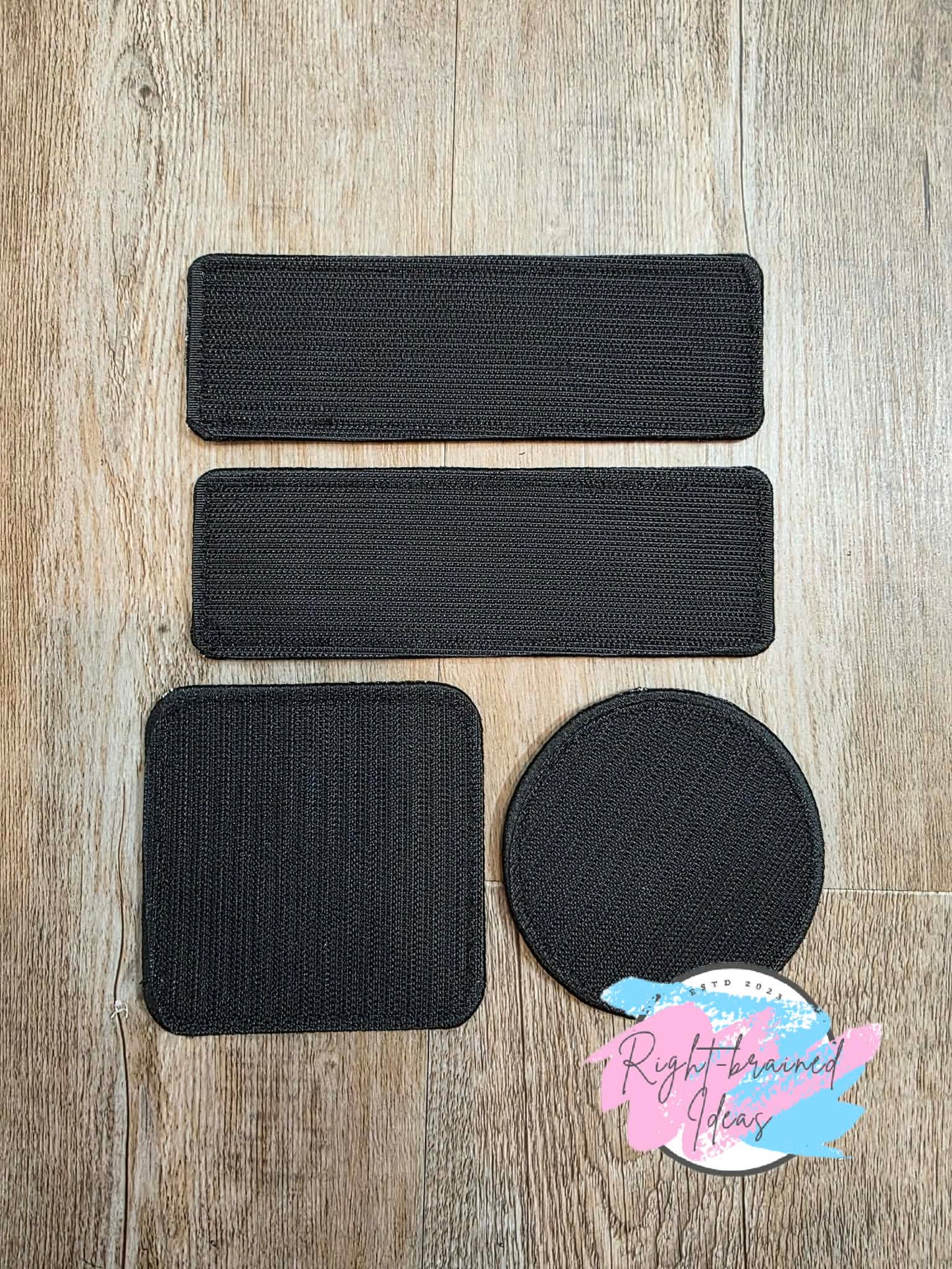 Service Dog Do Not Pet Black And White On Sparkle Pink Holographic Vinyl Four-piece Patch Set