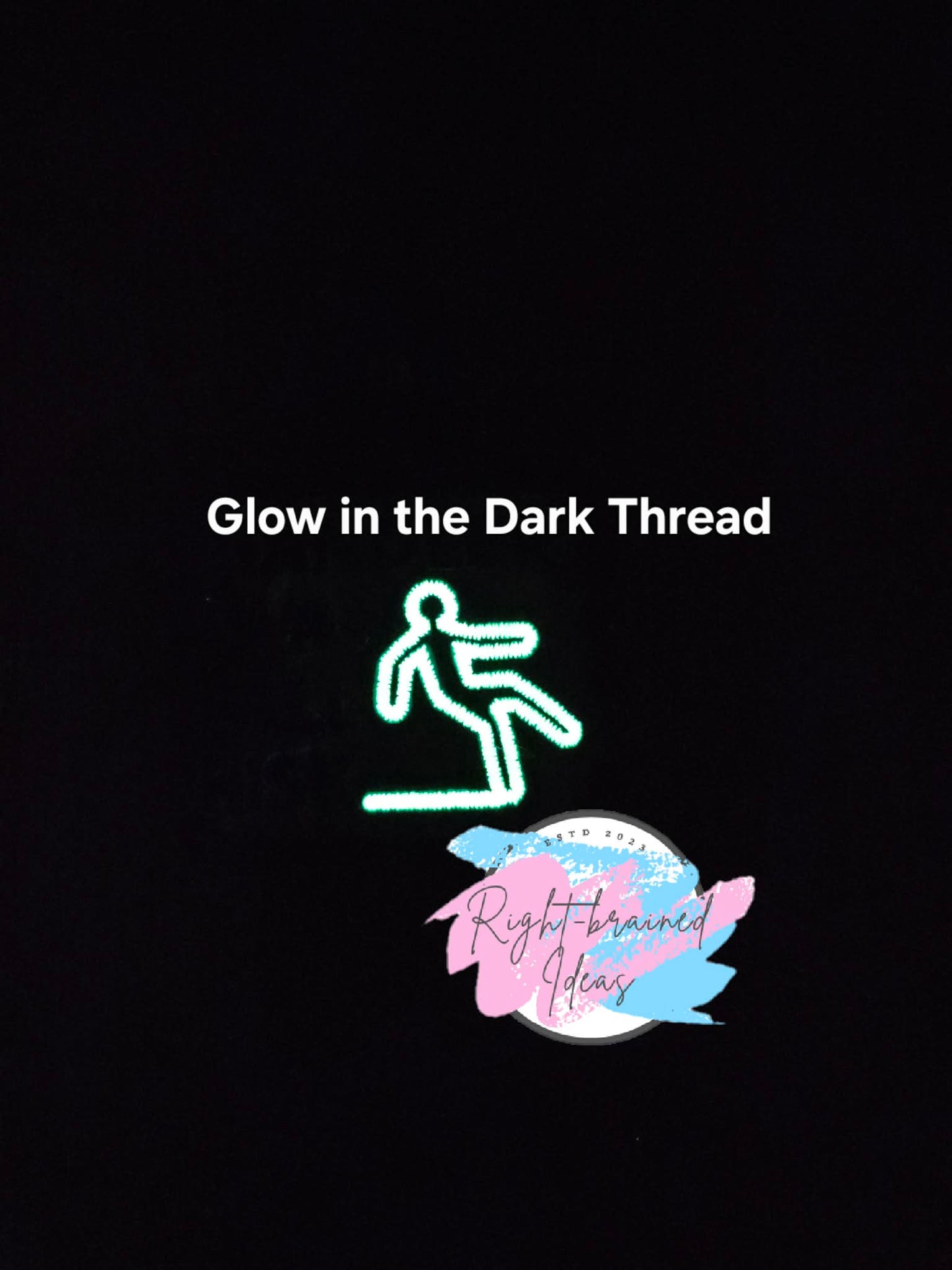 Handler Is A Fall Risk Black And Glow-In-The-Dark White On Light Blue Holographic Vinyl Patch Tab
