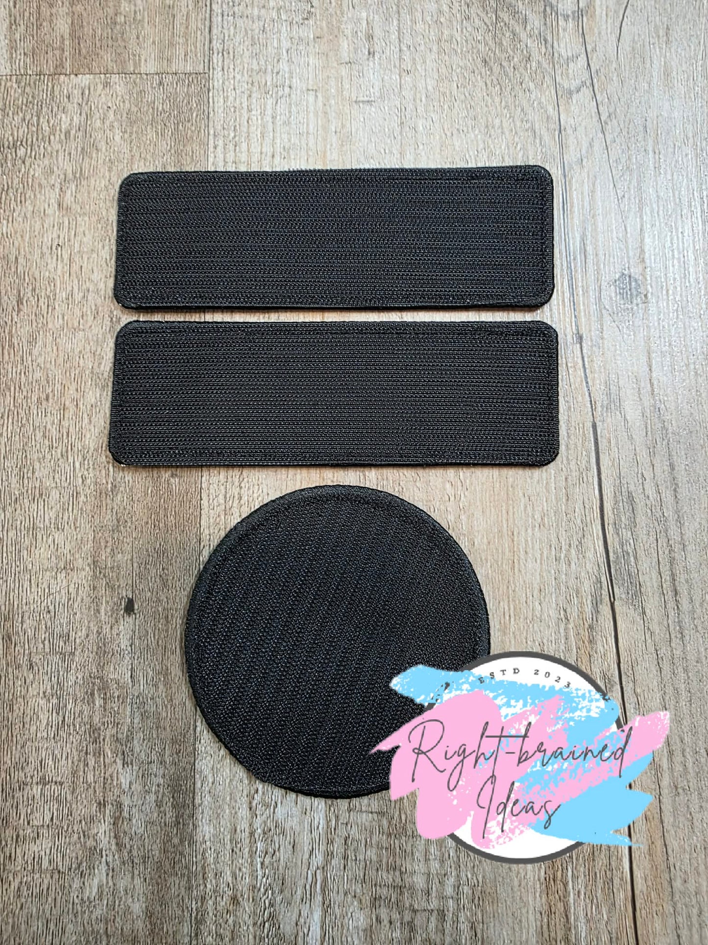 *Minor Cosmetic Flaw* Service Dog Medical Alert Black And White On Sparkle Pink Holographic Vinyl Three-piece Patch Set