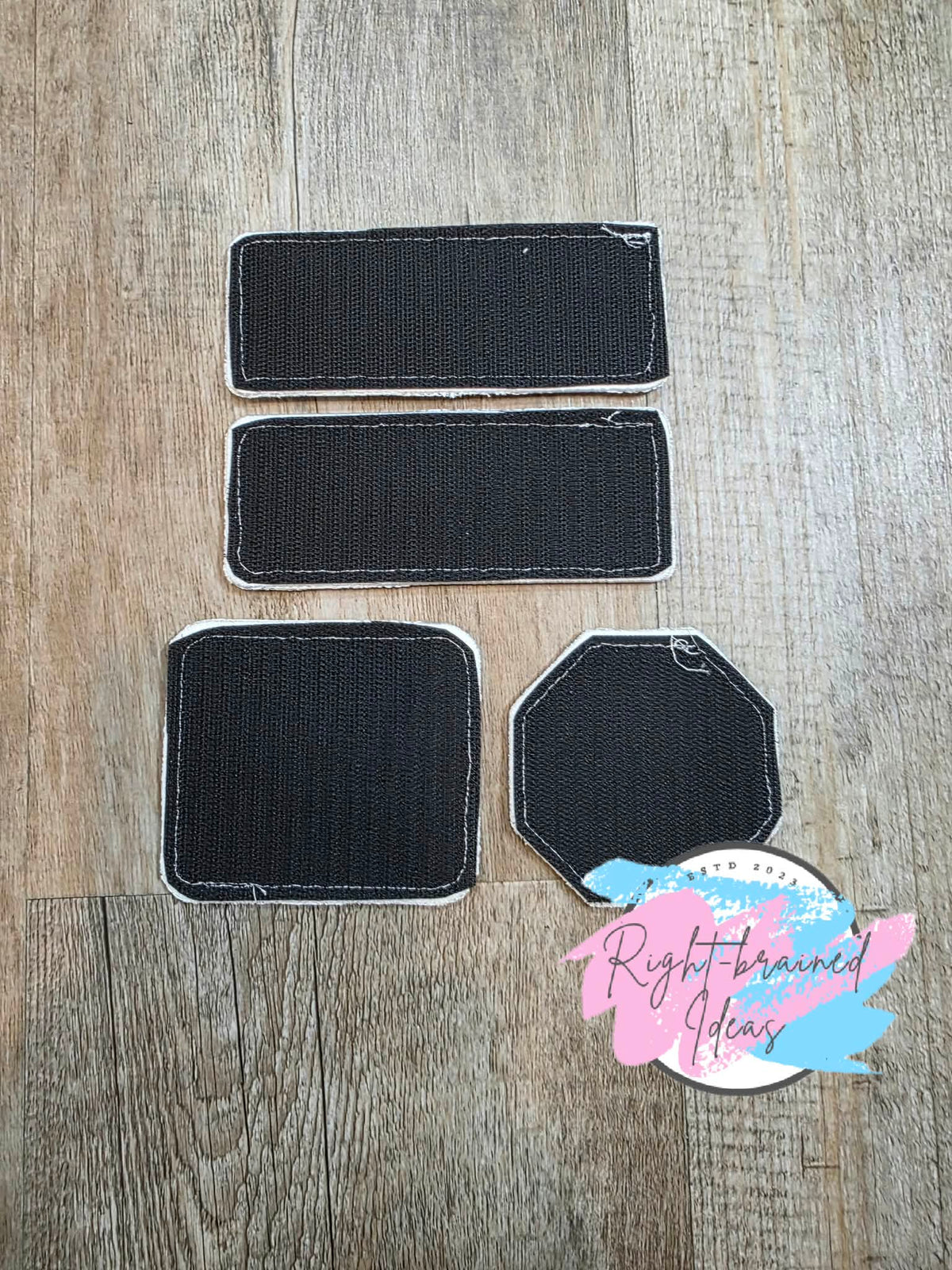 Peppermint Inspired Fun Size Sweet But Working Red And Green On Sparkle White Vinyl Four-piece Patch Set