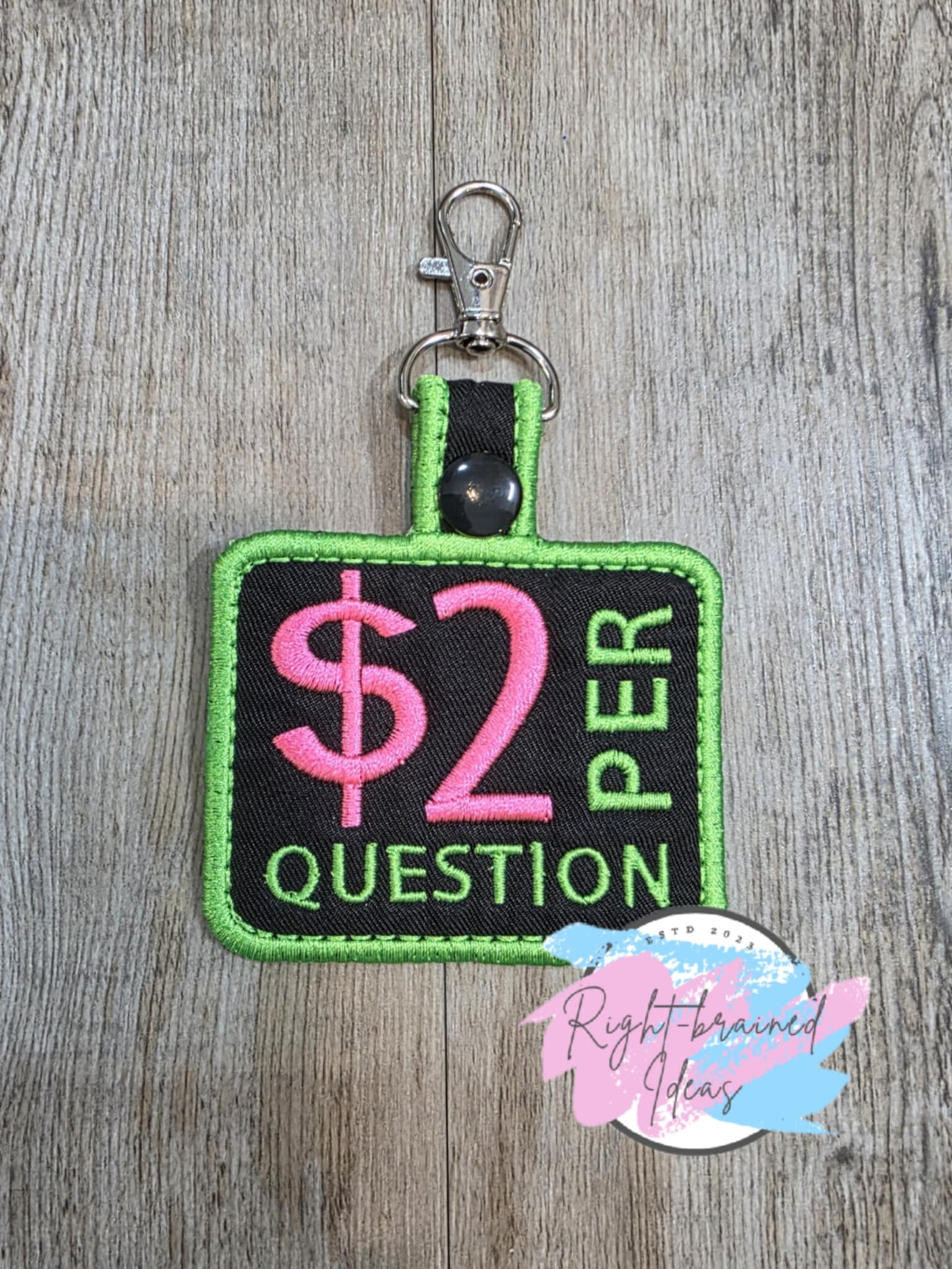 *Minor Cosmetic Flaw* Neon Green And Neon Pink On Black Twill Patch Tab