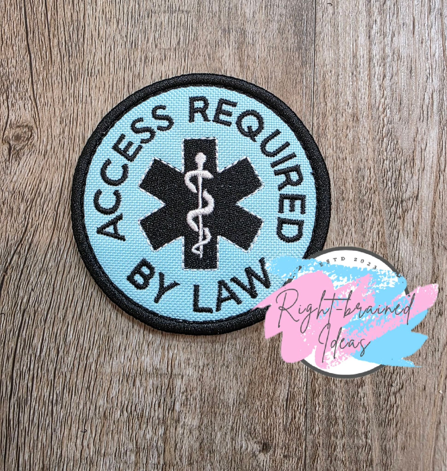 Service Dog Ignore Me Black And White On Light Blue Ottertex Canvas Four-piece Patch And Patch Tab Set