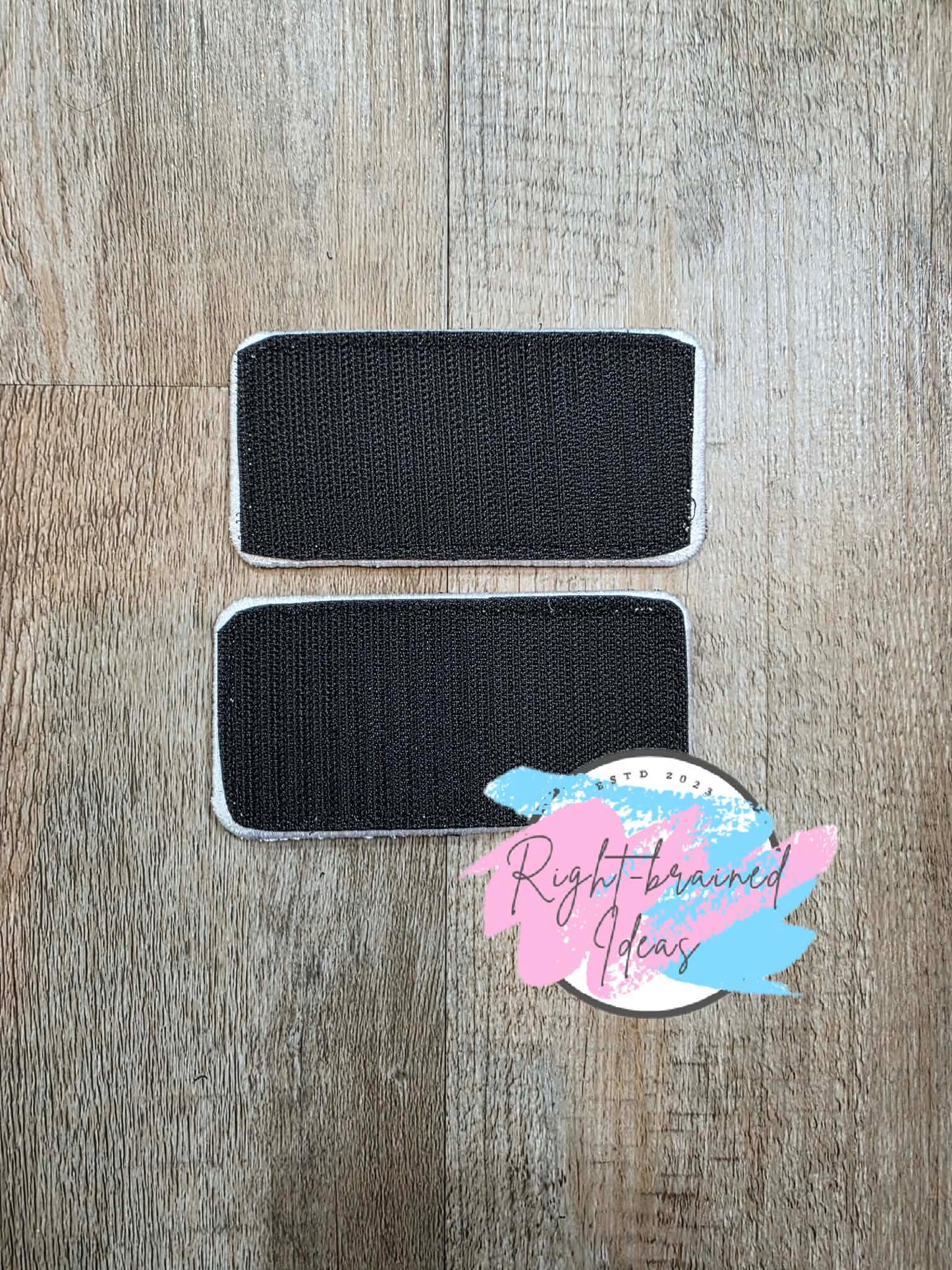 Neurodivergent Inspired Fun Size Rainbow And White On Lightweight High Performance Black Twill Three-piece Patch And Patch Tab Set