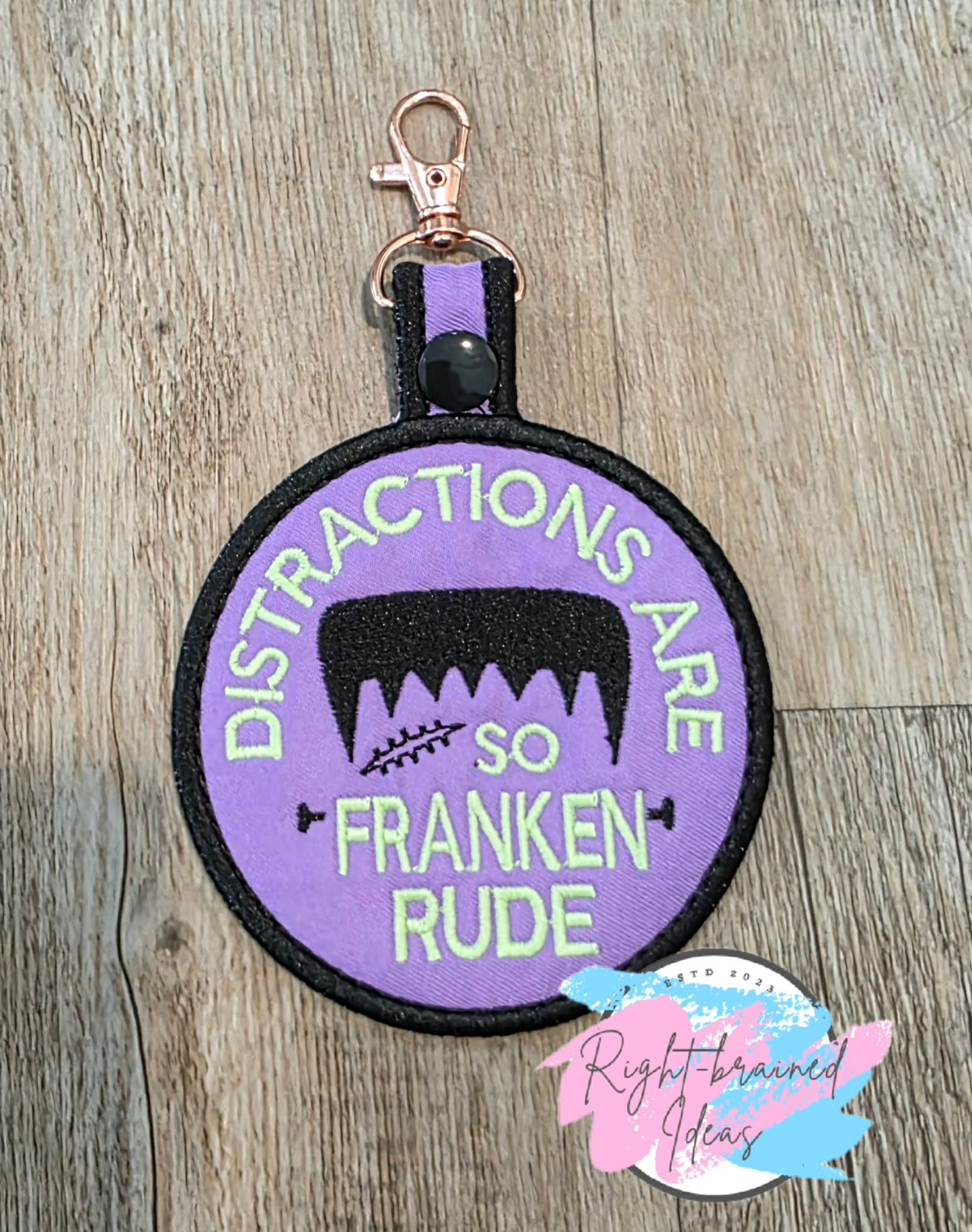 Service Dog Spooky Season Inspired Multi-purpose Glow-In-The-Dark light Green and Black on Lavender Light-Weight High Performance Twill Five-piece Patch and Patch Tab Set