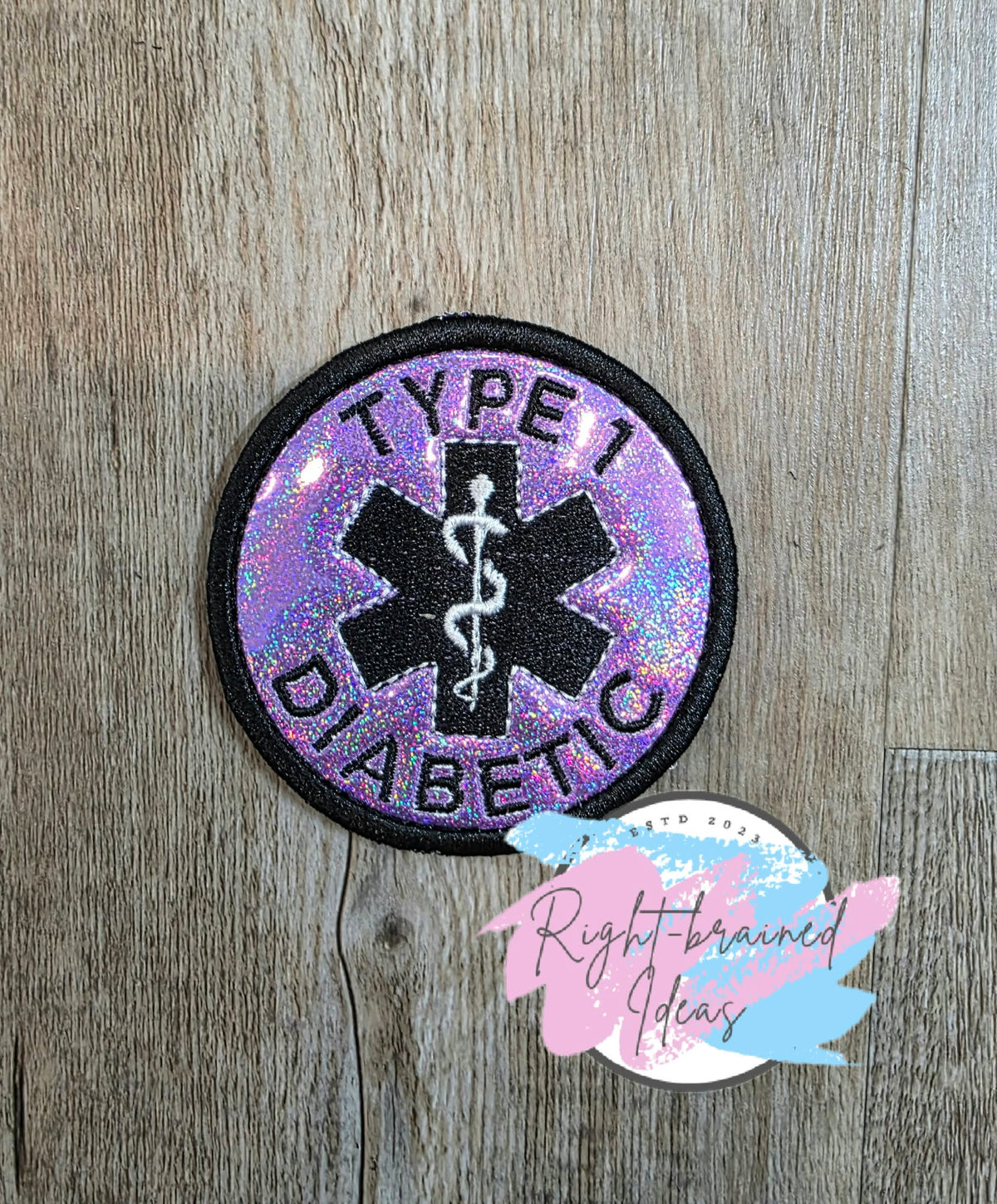 Service Dog Do Not Pet White And Black On Sparkle Purple Holographic Vinyl Five-piece Patch And Leash Wrap Set