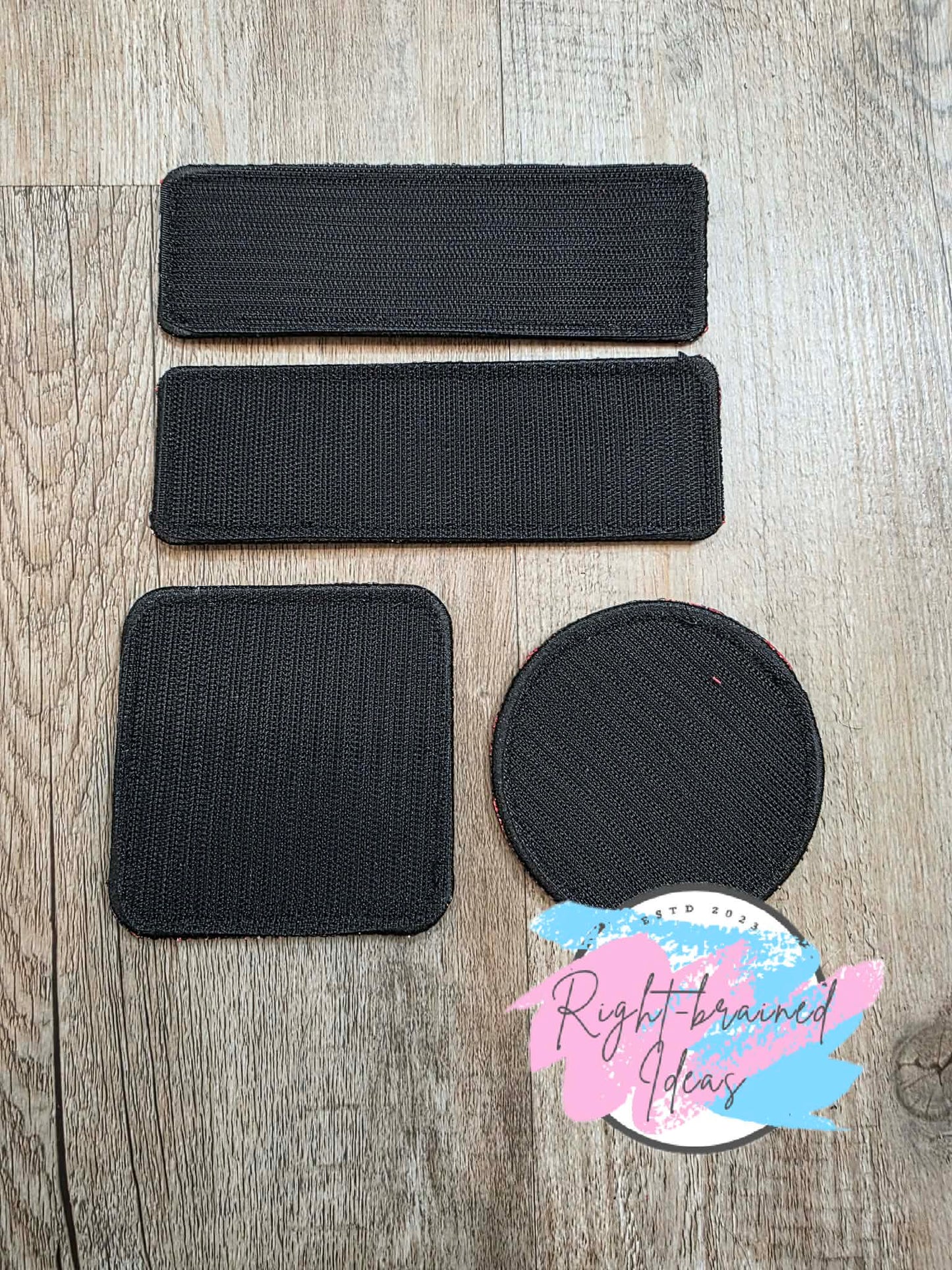 Service Dog Do Not Distract Black And White On Sparkle Red Vinyl Five-piece Patch and Leash Wrap Set