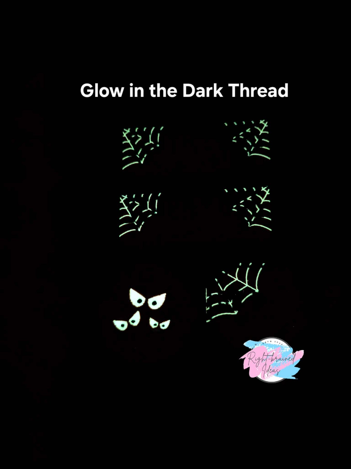 Fun Size Creepy Crawley Inspired Service Dog In Training Glow-In-The-Dark White And Black On Sparkle Neon Orange Holographic Vinyl Four-piece Patch Set