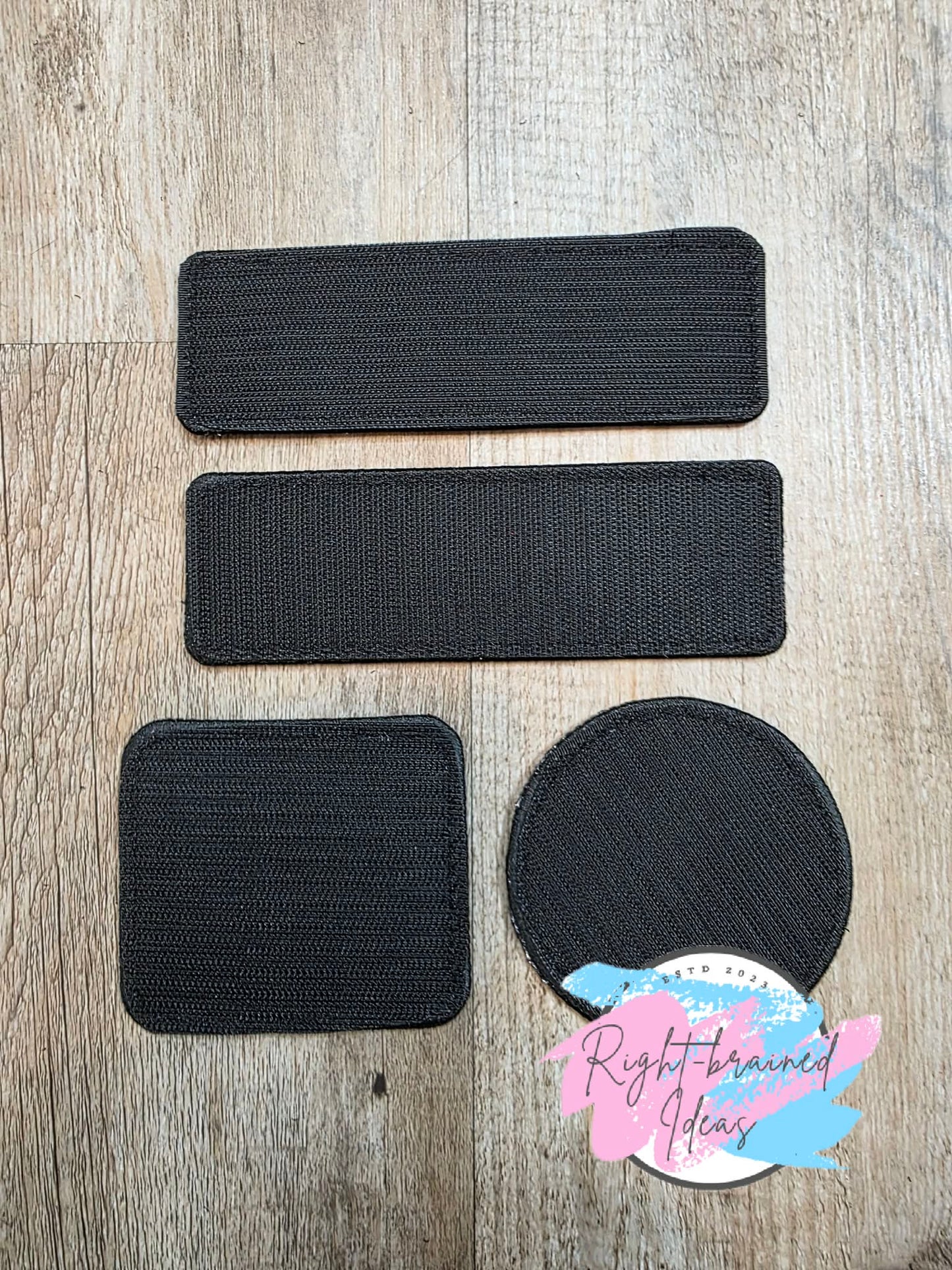 Service Dog Medical Alert Black And White On Sparkle Pink Holographic Vinyl Four-piece Patch Set