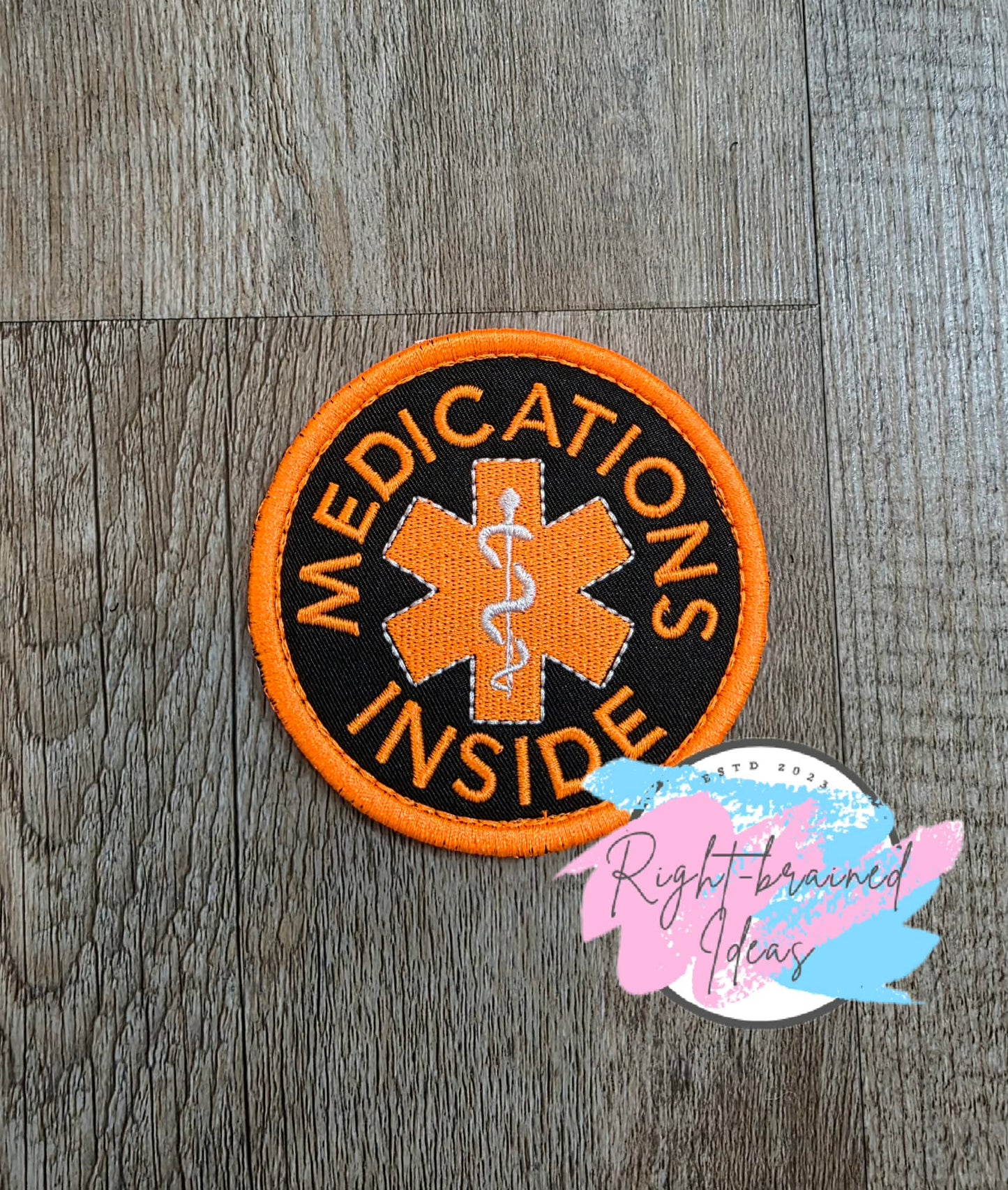 Service Dog Do Not Pet Neon Orange And White On Lightweight High Performance Black Twill Five-piece Patch And Patch Tab Set