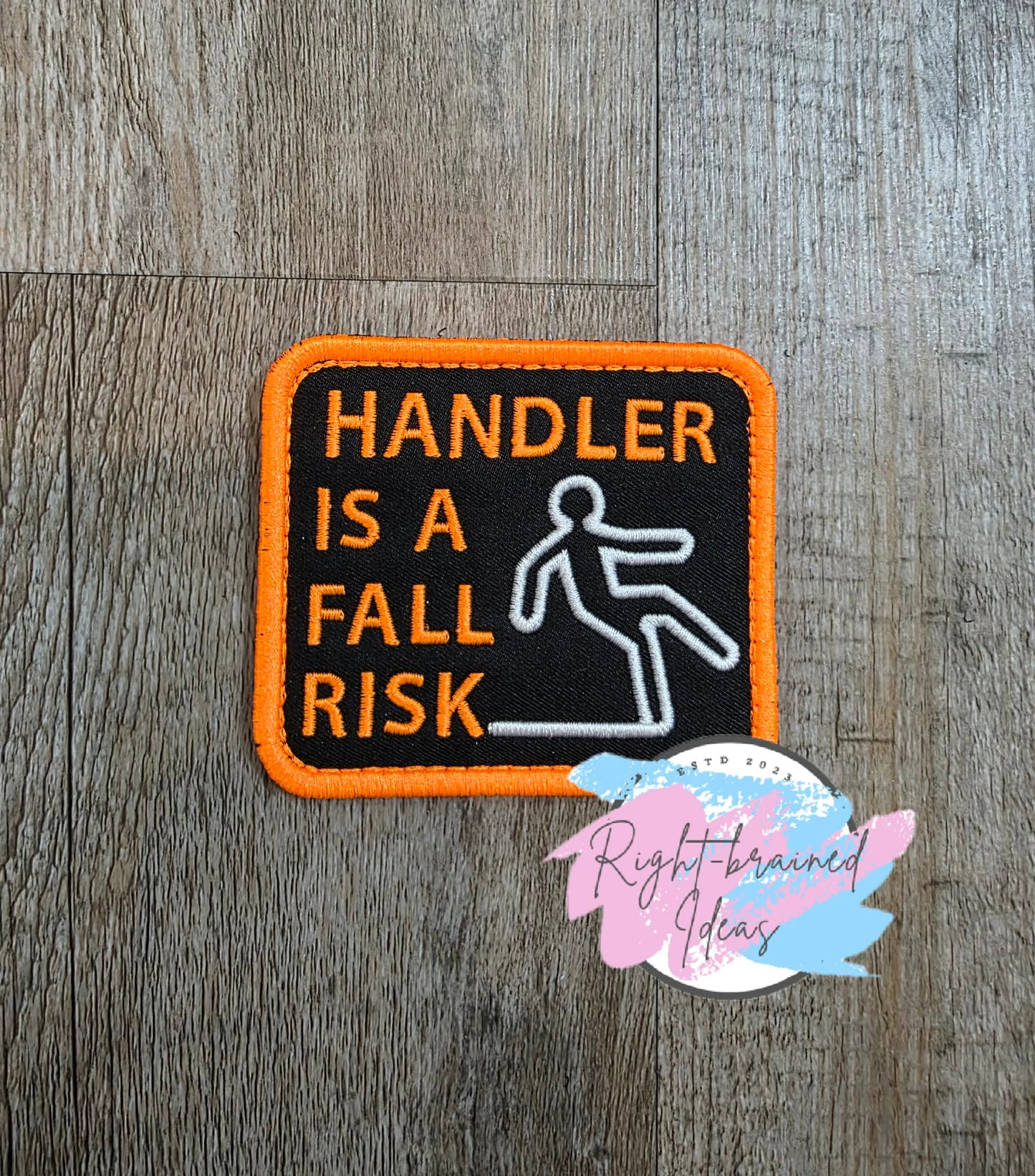 Service Dog Do Not Pet Neon Orange And White On Lightweight High Performance Black Twill Five-piece Patch And Leash Wrap Set