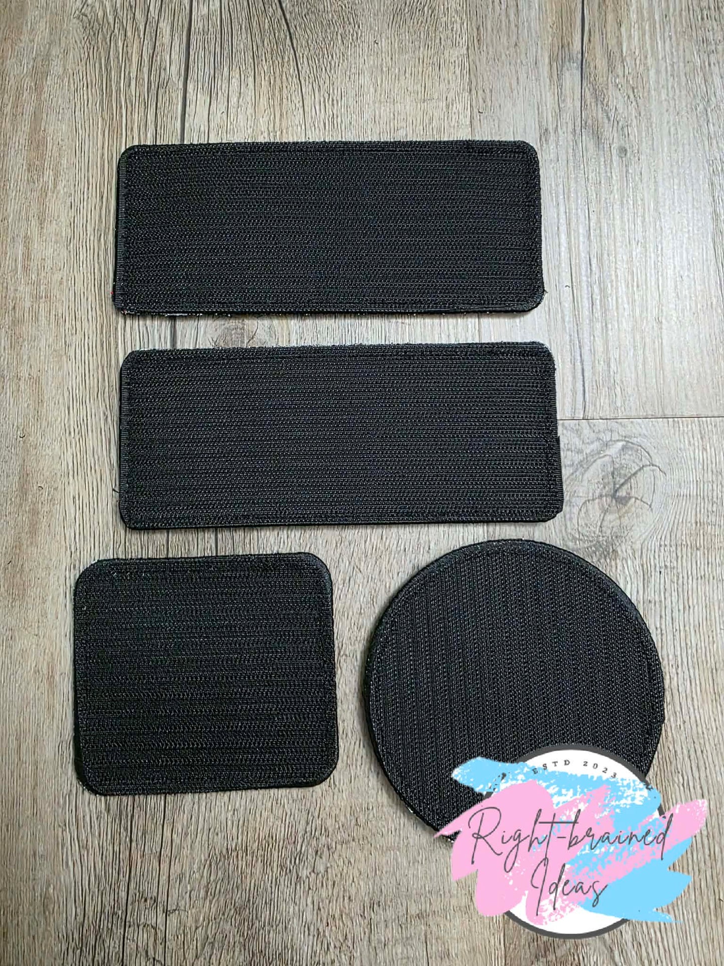Spooky Season Inspired Service Dog Glow-In-The-Dark White And Black On Sparkle Purple Holographic Vinyl Five-piece Oversized Patch And Leash Wrap Set