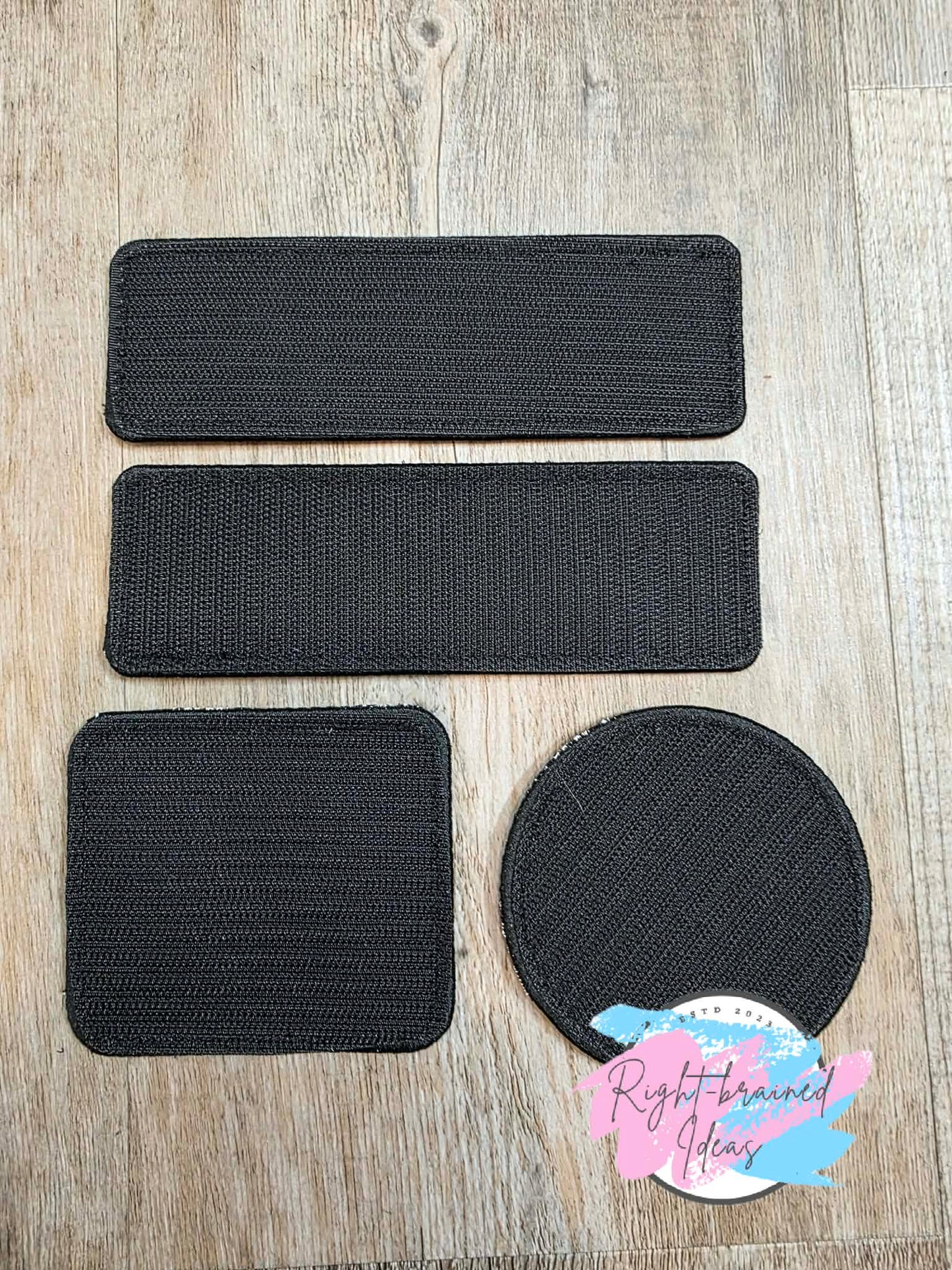 Service Dog In Training Black And White On Sparkle Pink Holographic Vinyl Four-piece Patch Set