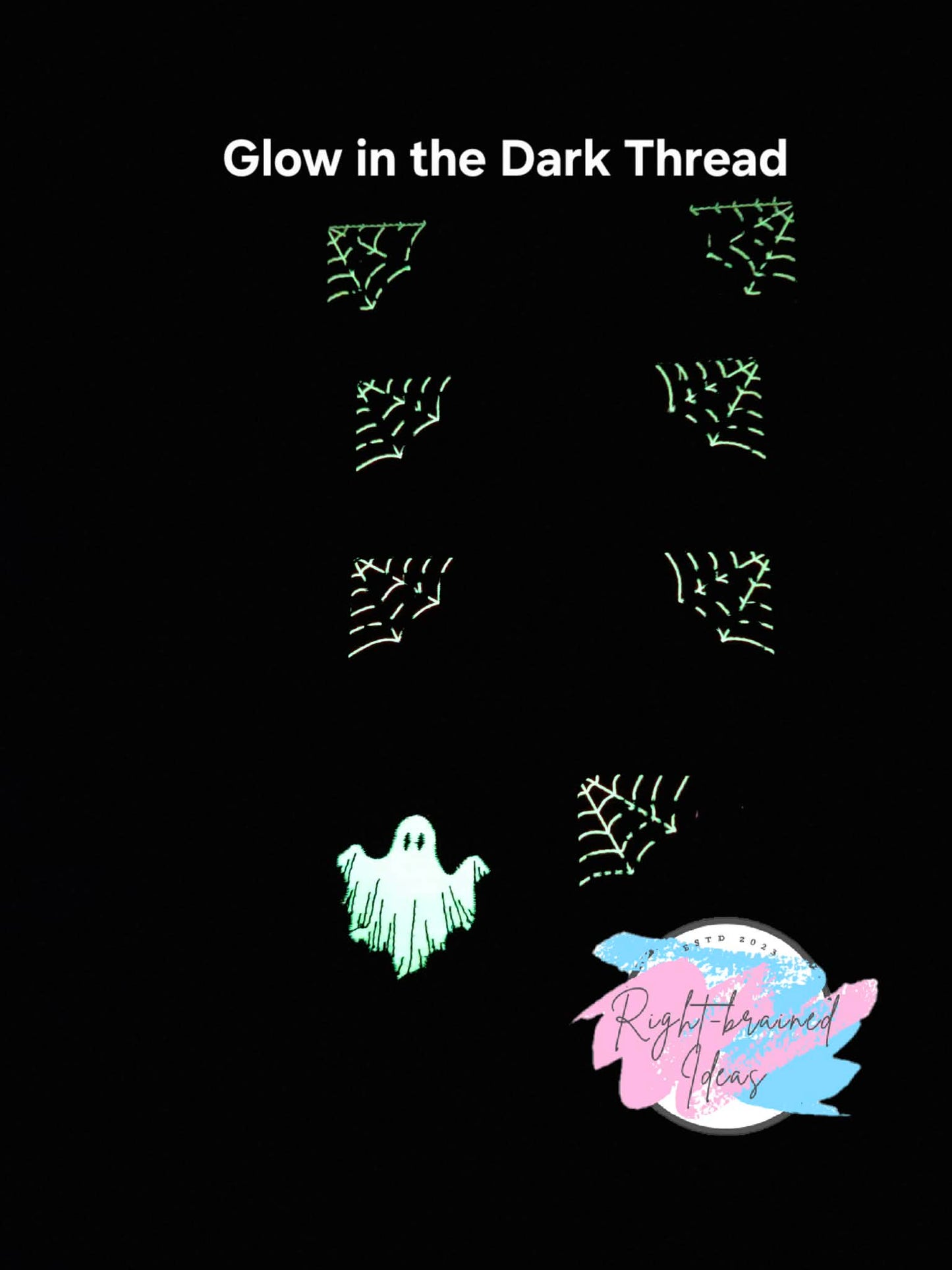 Spooky Season Inspired Service Dog Glow-In-The-Dark White And Black On Sparkle Neon Orange Holographic Vinyl Five-piece Oversized Patch And Leash Wrap Set
