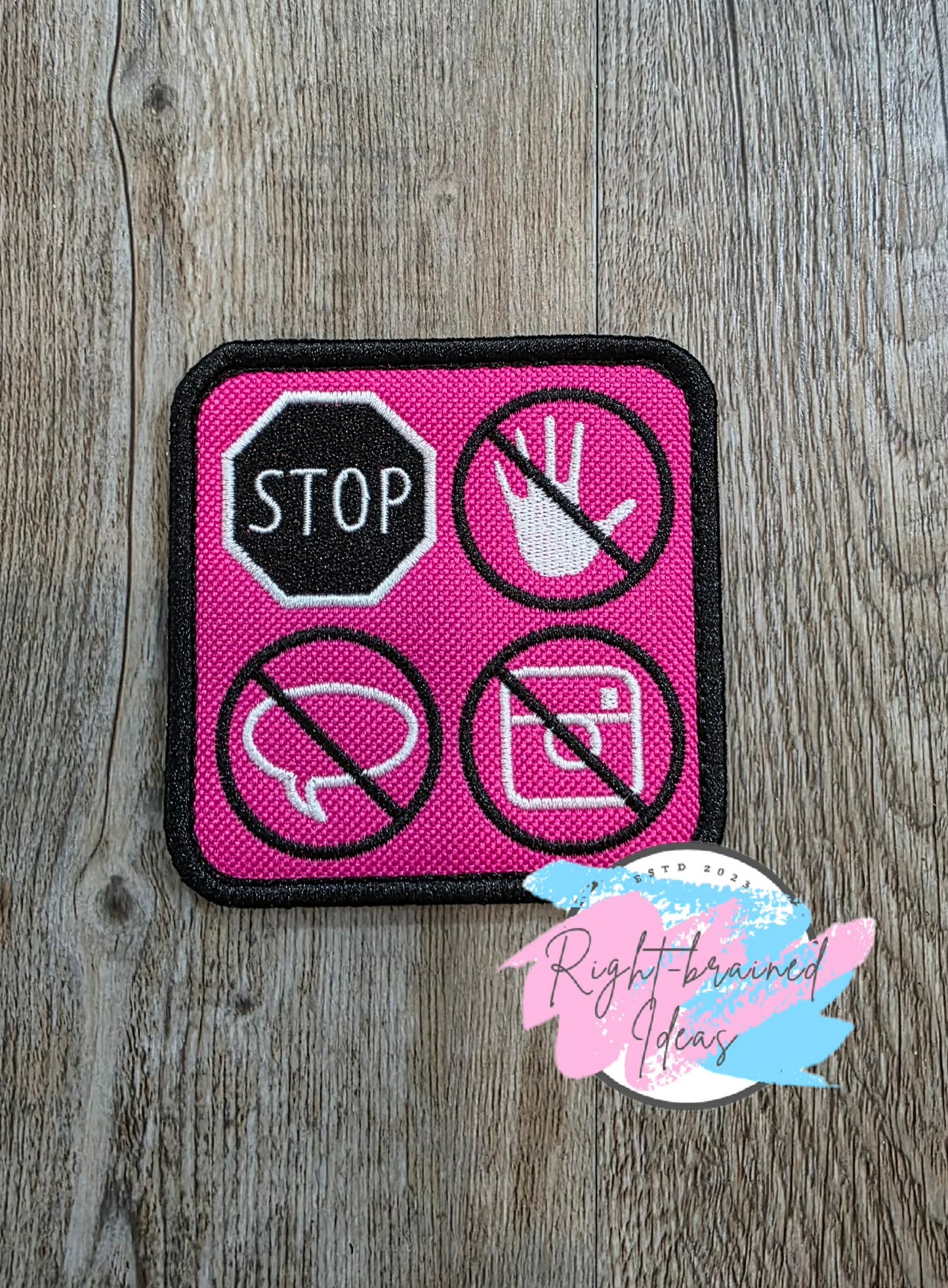 Service Dog Medical Alert White And Black On Fuchsia Ottertex Canvas Five-piece Patch And Patch Tab Set