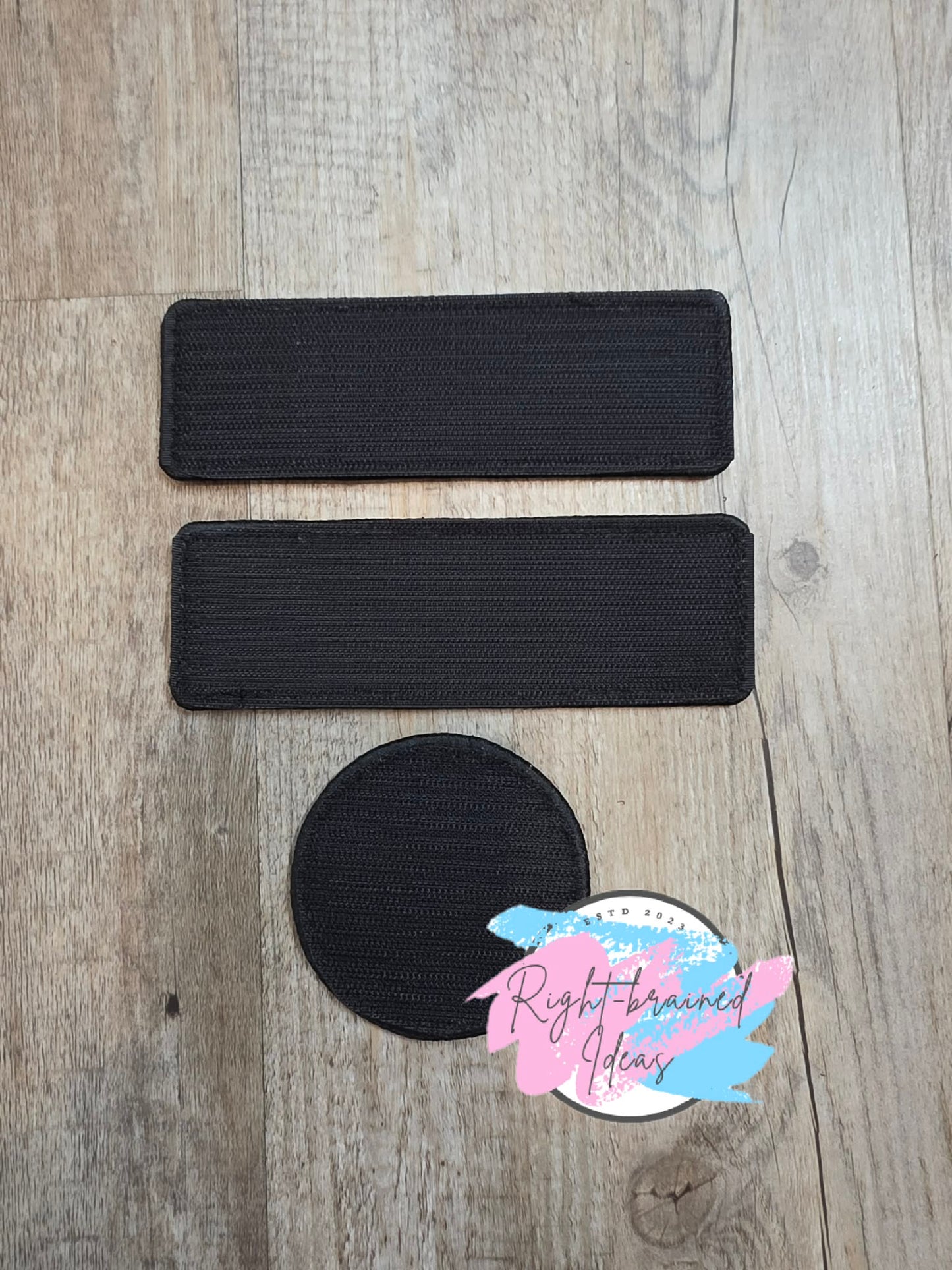 Service Dog Medical Alert Black And White On Sparkle Light Blue Vinyl Three-piece Patch Set