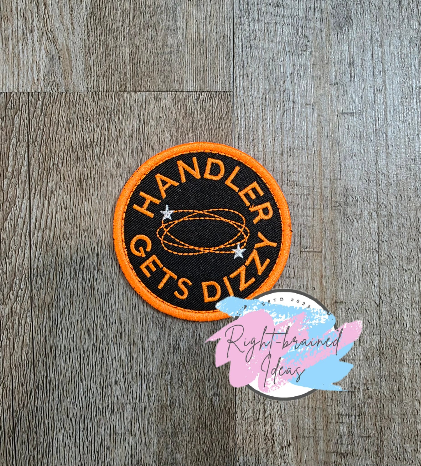 Service Dog Cardiac Alert Neon Orange And White On Lightweight High Performance Black Twill Four-piece Patch Set