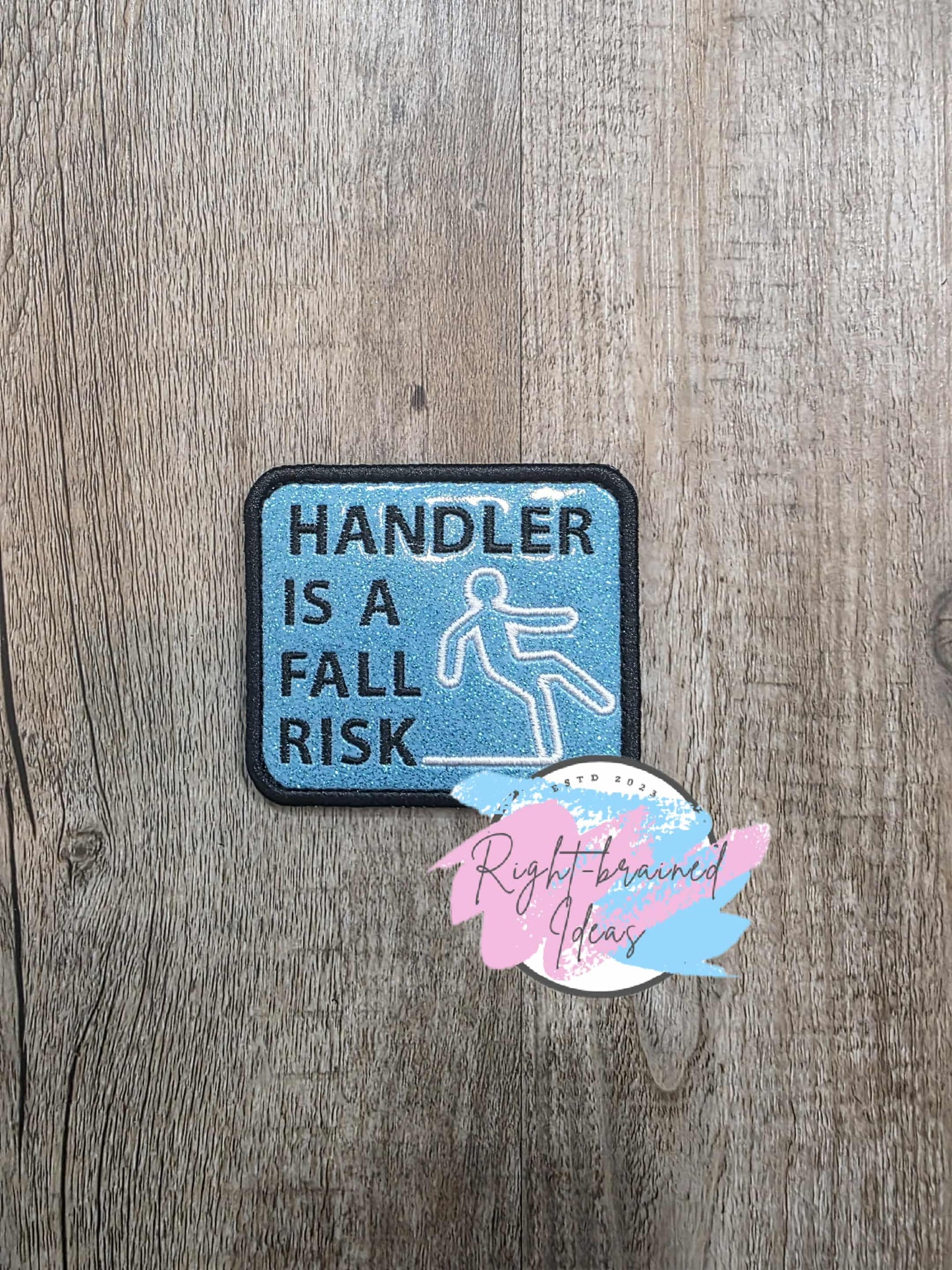 Service Dog Do Not Pet Black And White On Sparkle Sky Blue Vinyl Four-piece Patch Set