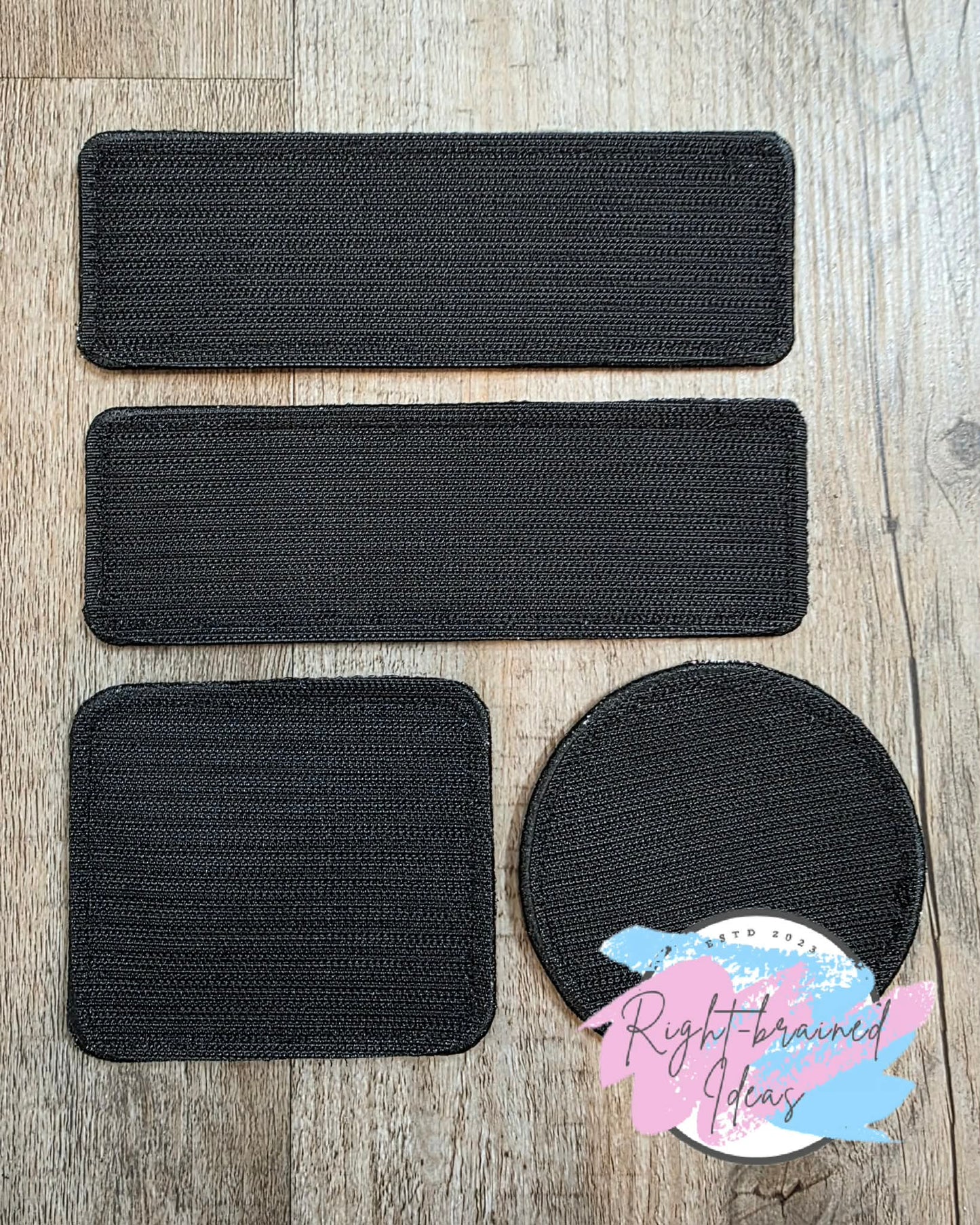 Service Dog Medical Alert Black And White On Sparkle Light Pink Vinyl Five-piece Patch And Leash Wrap Set