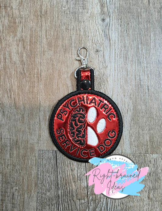 Psychiatric Black And White On Red Metallic Vinyl Patch Tab
