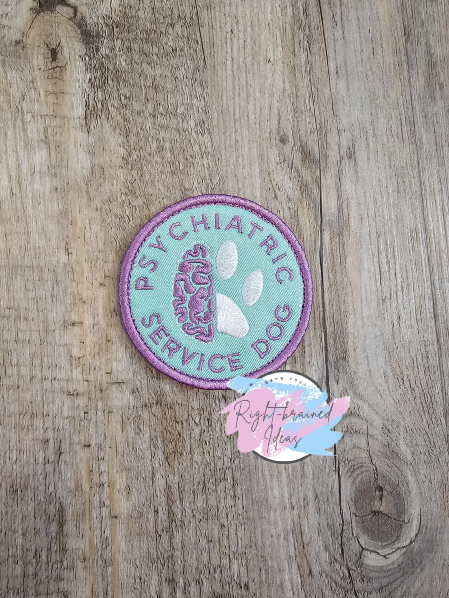 Service Dog Do Not Pet Lavender on Seafoam Twill Three-piece Patch Set