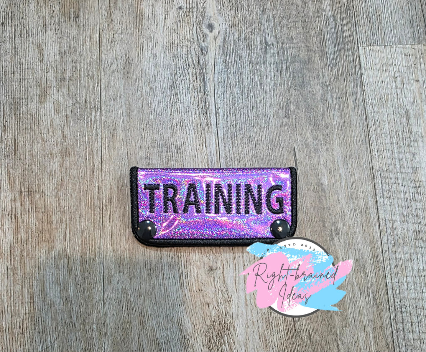 Training Black On Sparkle Purple Holographic Vinyl Mini Leash Wrap