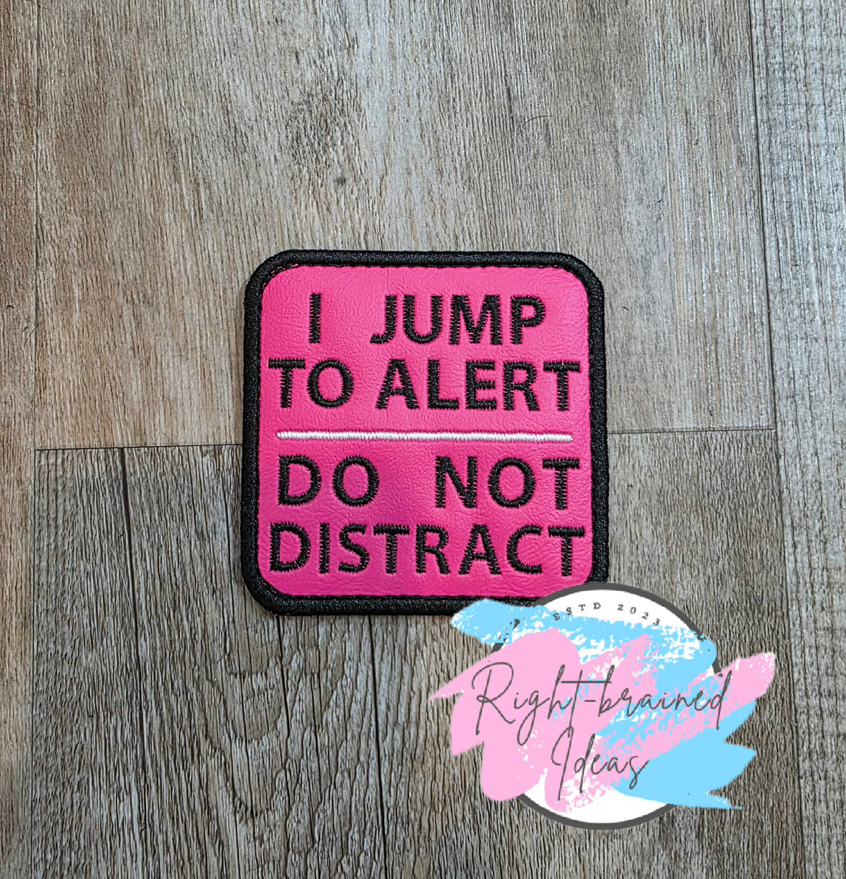 Service Dog Do Not Pet Black And White On Hot Pink Denali Vinyl Four-piece Patch Set