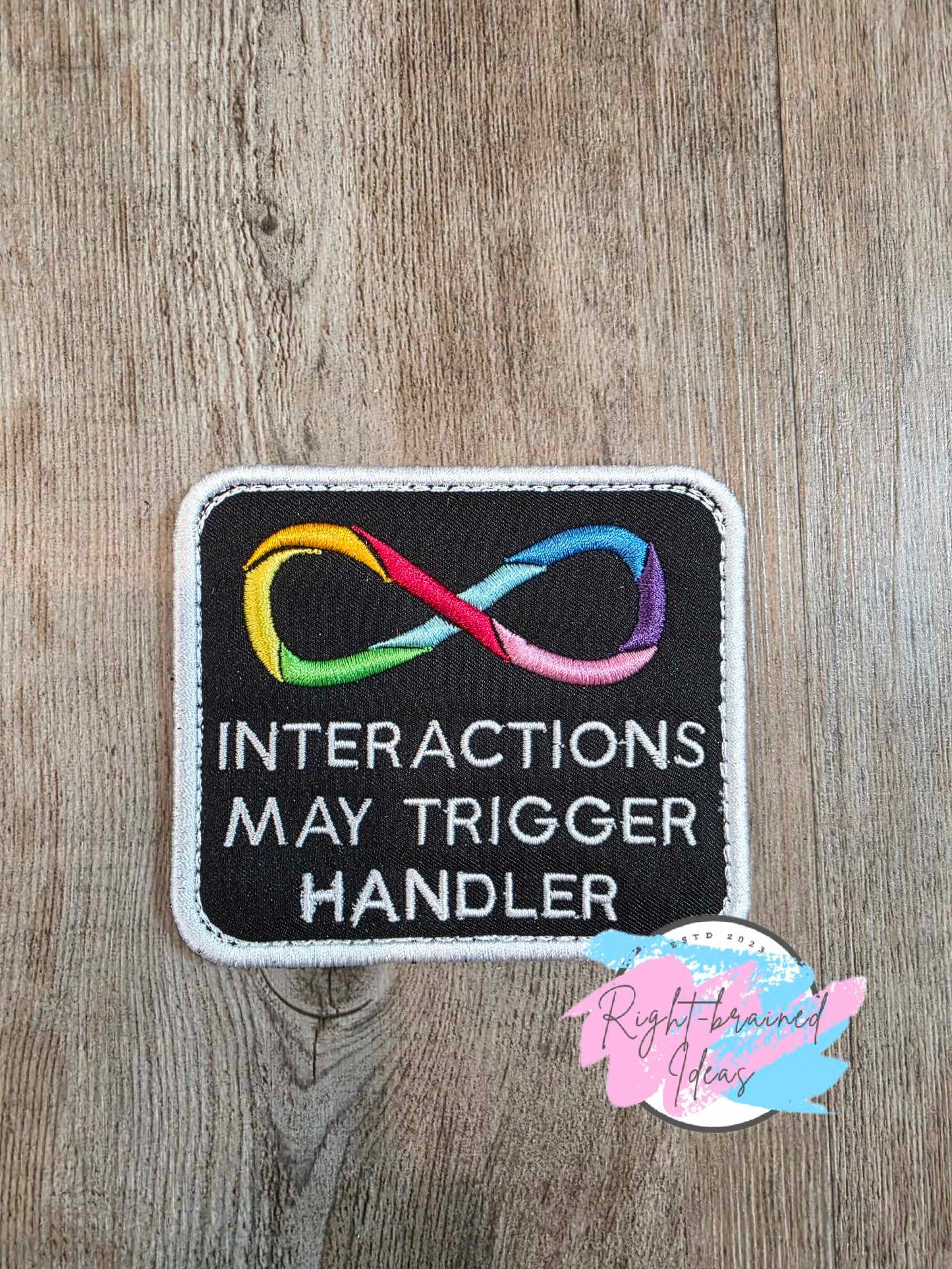 Do Not Pet Rainbow And White On Black Light-Weight High Performance Twill Four-piece Patch and Patch Tab Set