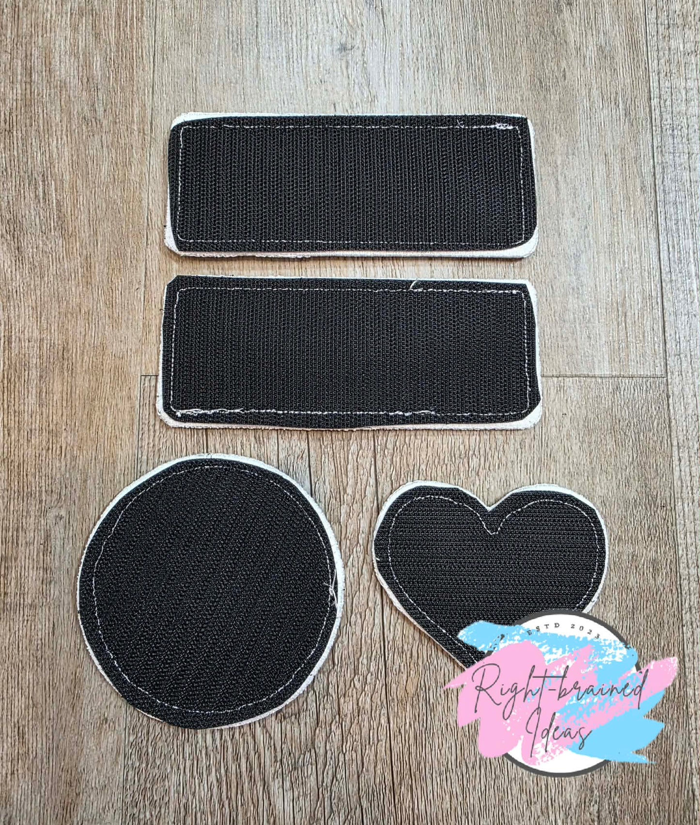 Fun Size Shamrock Inspired Flat Matt Mint, Flat Matt Forest Green And White On Sparkle White Vinyl Four-piece Patch Set