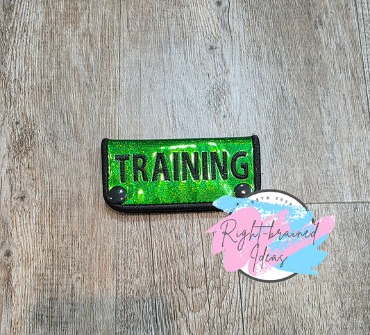 Training Black On Sparkle Green Holographic Vinyl Mini Leash Wrap
