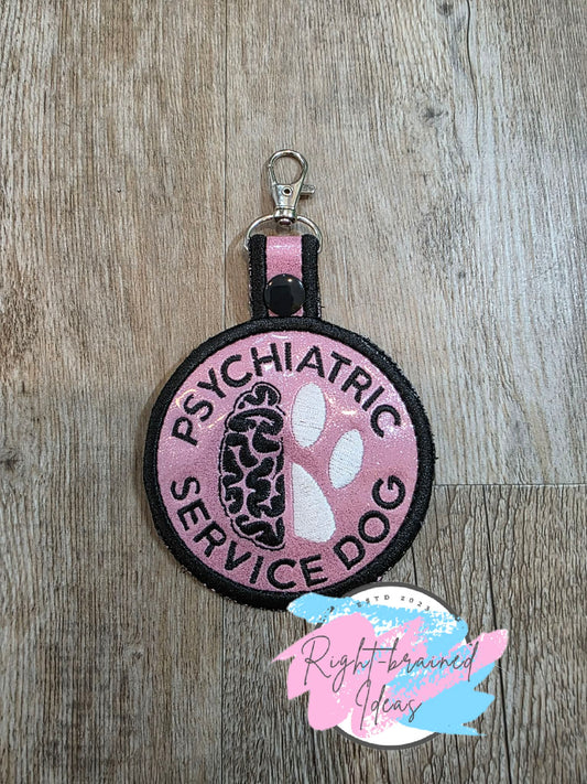 *Minor Flaw* Psychiatric Black And White On Sparkle Light Pink Vinyl Patch Tab