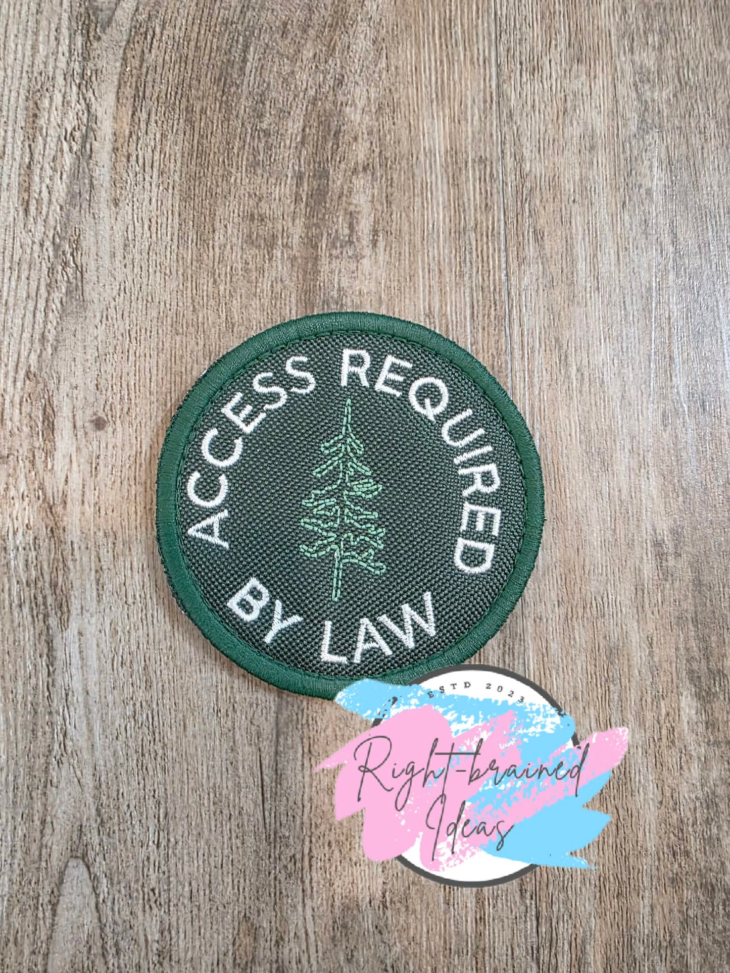 *Minor Flaw* Outdoors Inspired Service Dog In Training Forest Green, Dark Green and White On Forest Green Ottertex Canvas Four-piece Patch Set