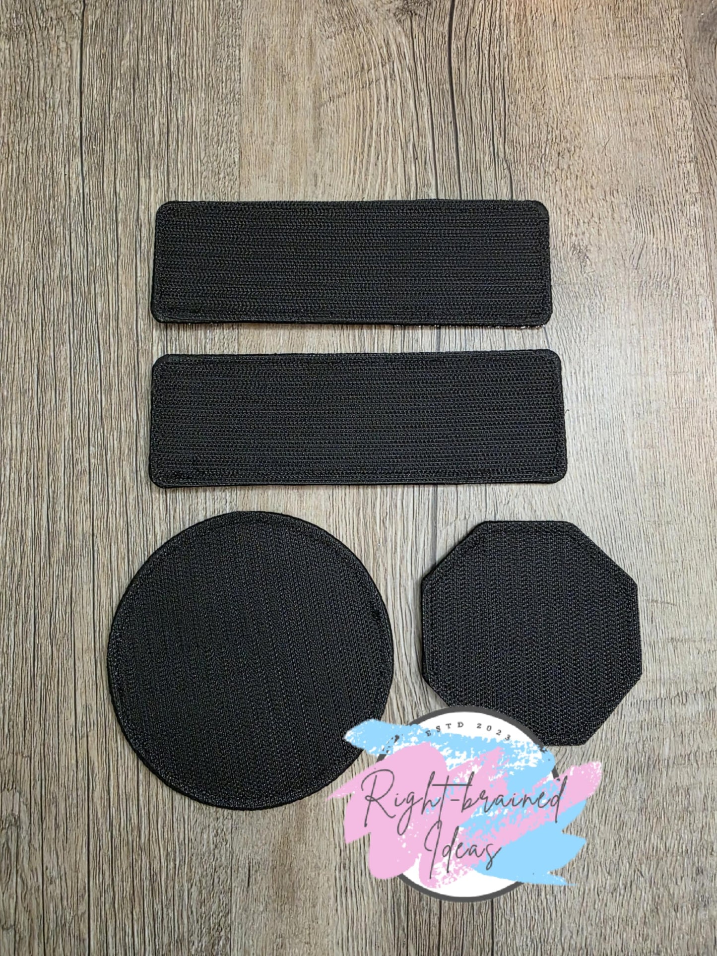 Do Not Pet Creepy Crawley Inspired Black and Glow-in-the-Dark White on Sparkle Purple Holographic Vinyl Four-piece Patch Set