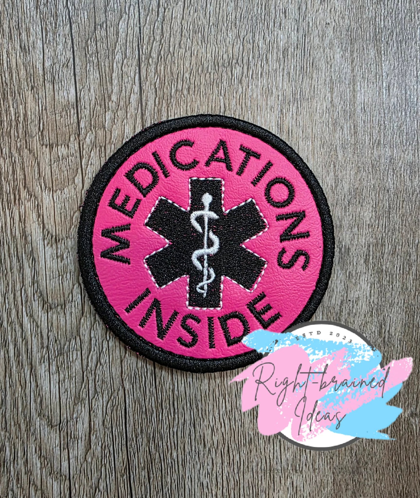 Service Dog Jumps To Alert Black And White On Hot Pink Denali Vinyl Four-piece Patch Set