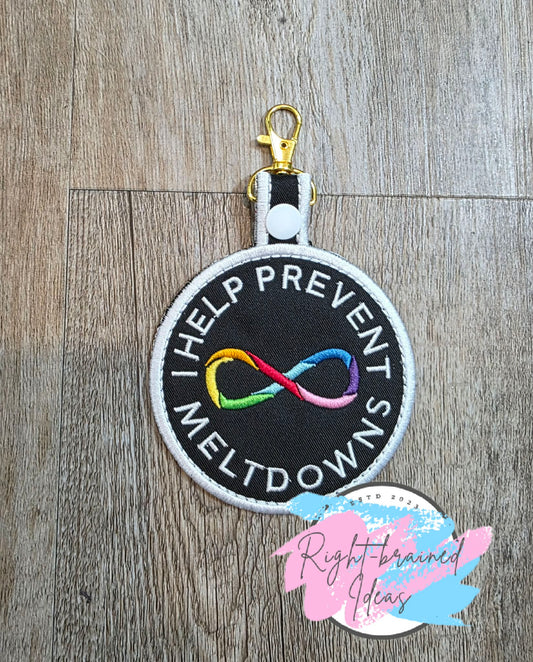 I Help Prevent Meltdowns Neurodivergent Inspired Rainbow And White On Lightweight High Performance Black Twill Patch Tab