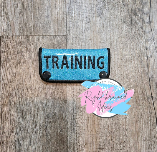 Training Black On Sparkle Light Blue Vinyl Mini Leash Wrap