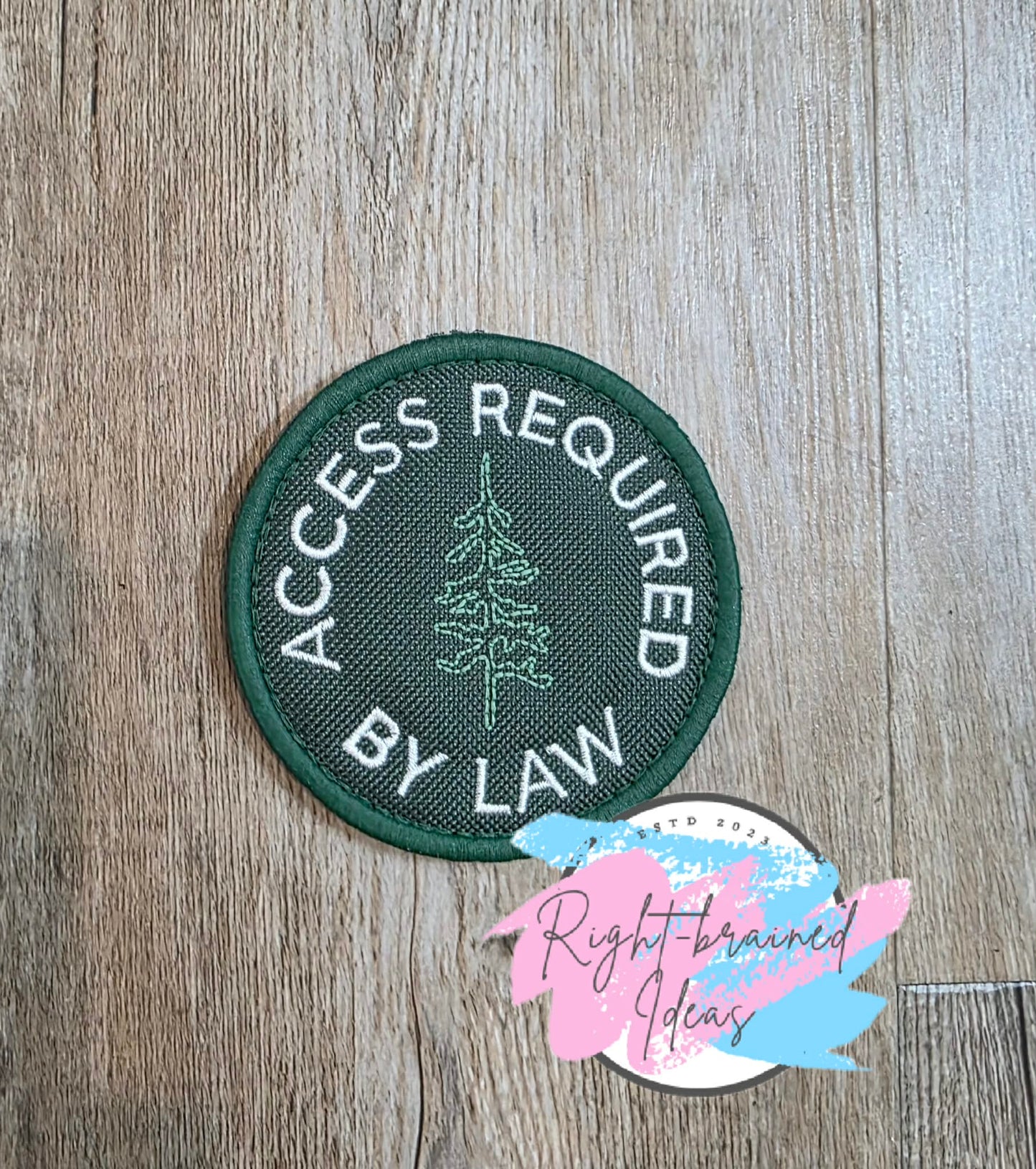 Outdoors Inspired Service Dog In Training Forest Green, Dark Green and White On Forest Green Ottertex Canvas Four-piece Patch Set