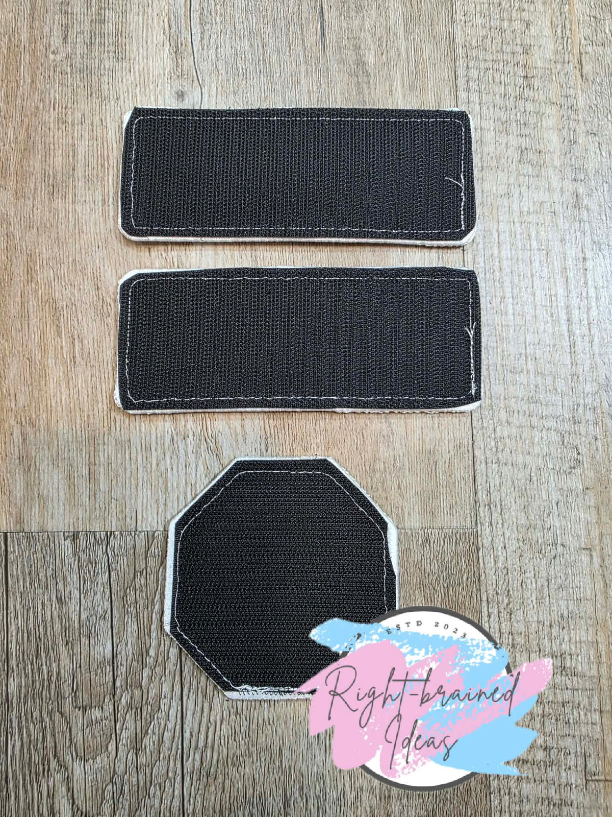 Peppermint Inspired Fun Size Do Not Pet Red And Green On Sparkle White Vinyl Three-piece Patch Set