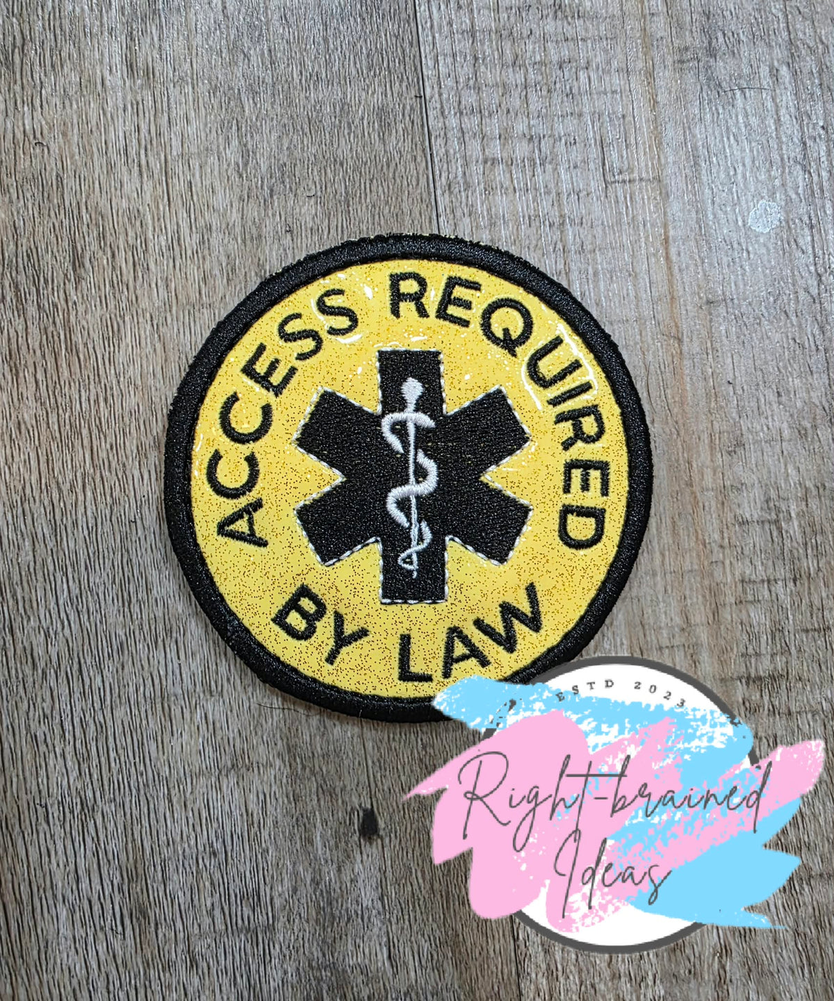 Service Dog Do Not Pet Black And White On Sparkle Yellow Vinyl Four-piece Patch Set