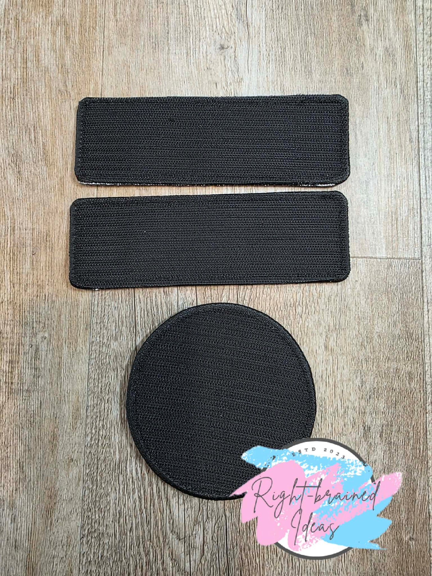Spooky Season Inspired Working Dog Black And White On Sparkle Purple Holographic Vinyl Three-piece Patch Set