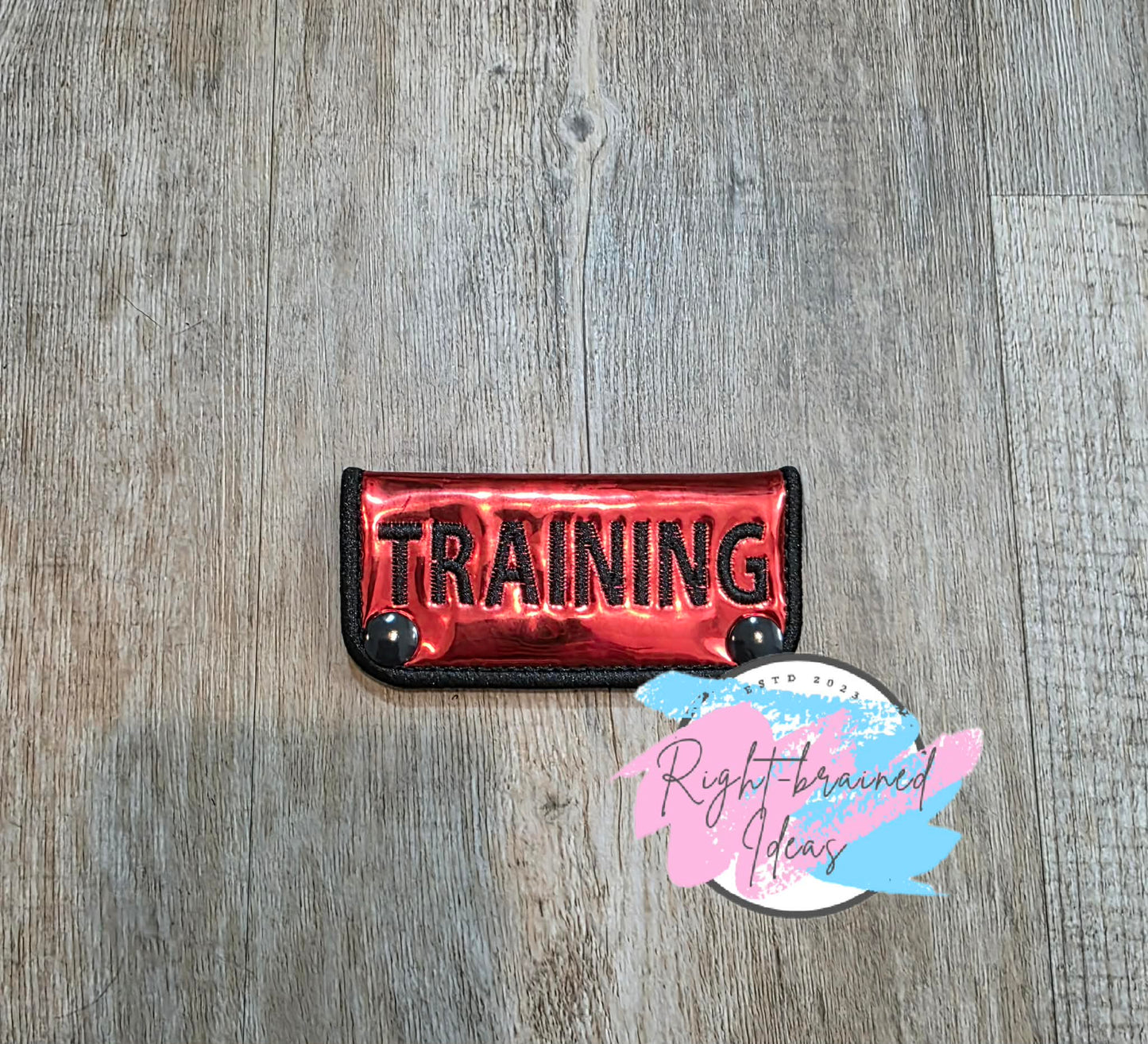 Training Black On Red Metallic Vinyl Mini Leash Wrap