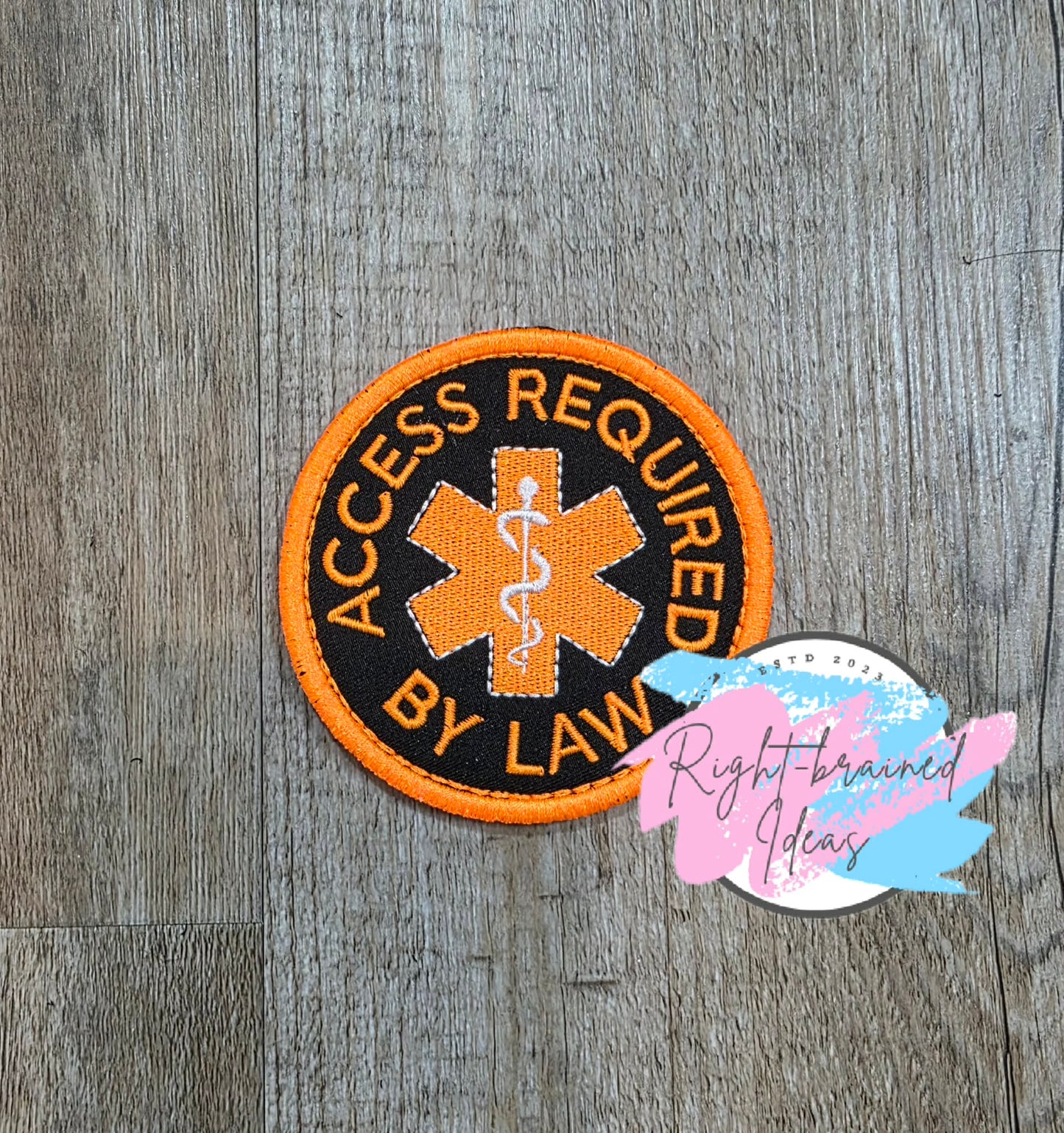 Service Dog Do Not Pet Neon Orange And White On Lightweight High Performance Black Twill Three-piece Patch Set