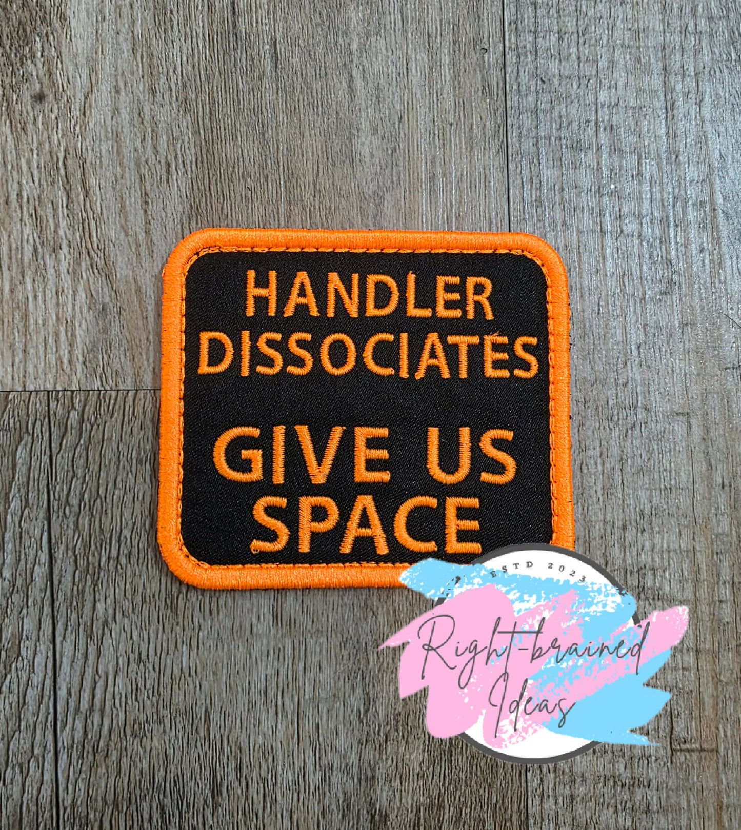 Service Dog Multi-Purpose Neon Orange And White On Lightweight High Performance Black Twill Four-piece Patch Set