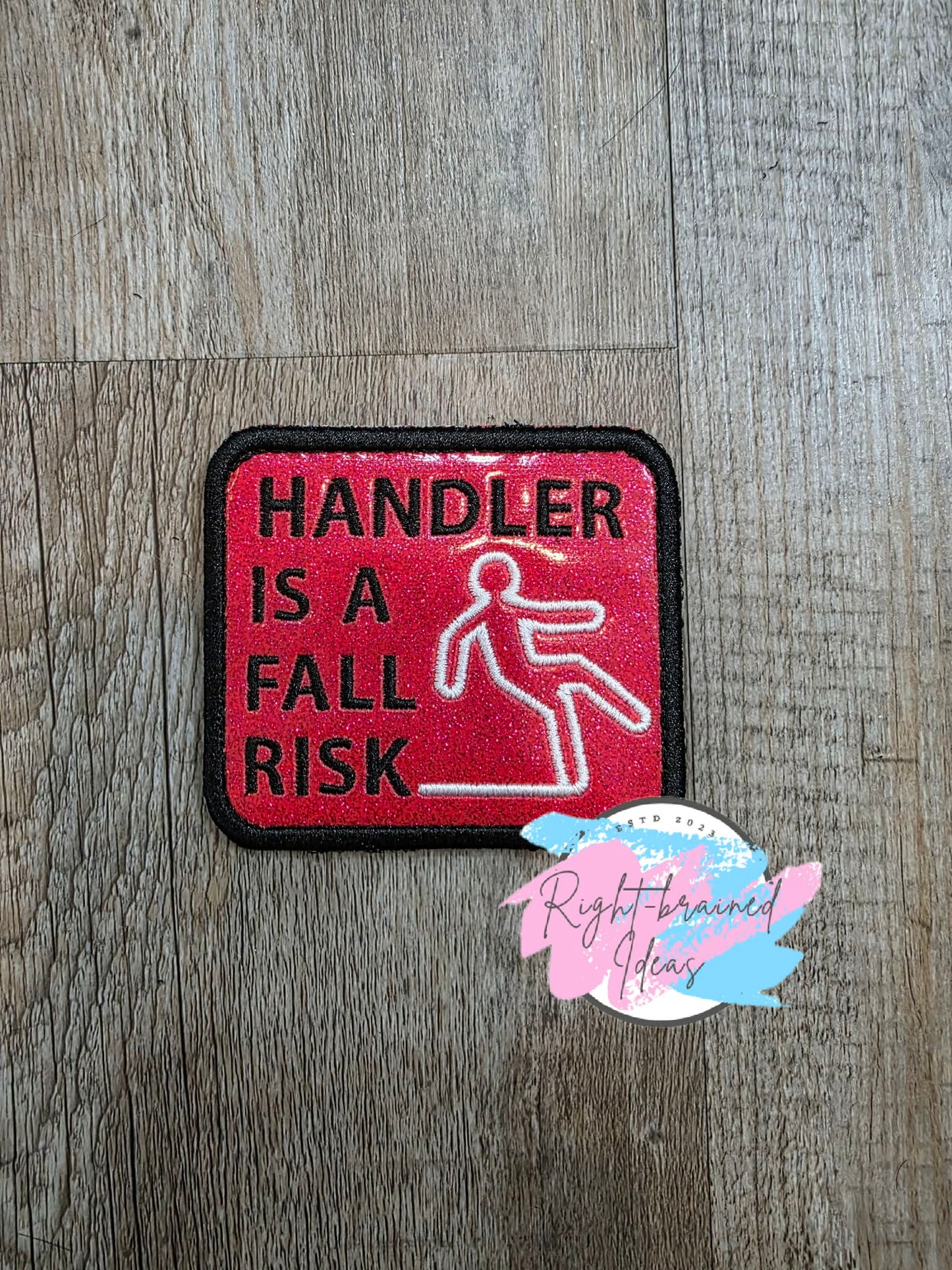 Service Dog Medical Alert Black And White On Sparkle Red Vinyl Four-piece Patch Set